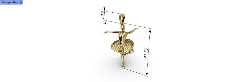 GRACEFUL BALLERINA POSE PENDANT NECKLACE JEWELRY 3D print model_24