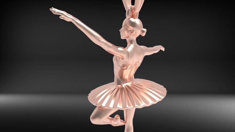 GRACEFUL BALLERINA POSE PENDANT NECKLACE JEWELRY 3D print model_11