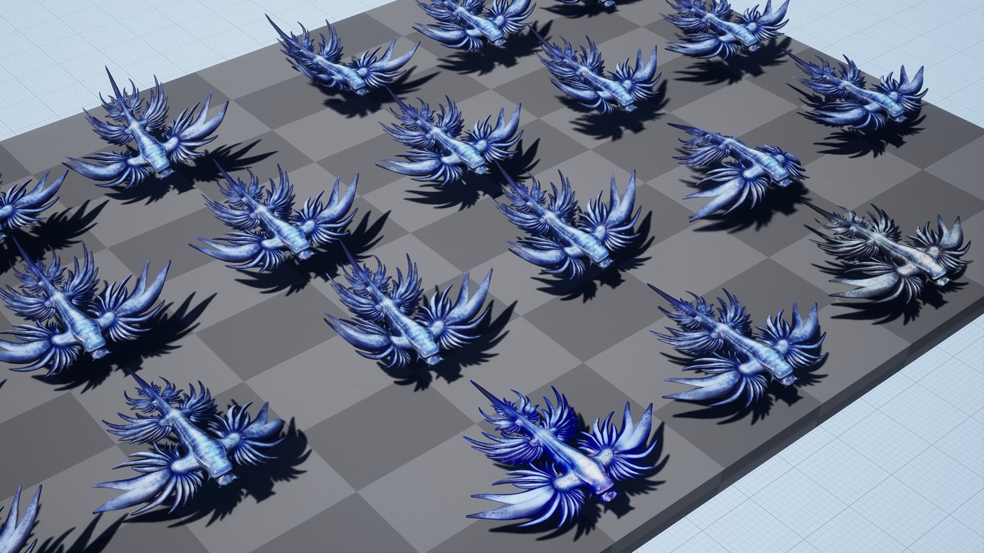 Sea Blue Dragon - Game Ready Low-poly 3D model Low-poly 3D model_7