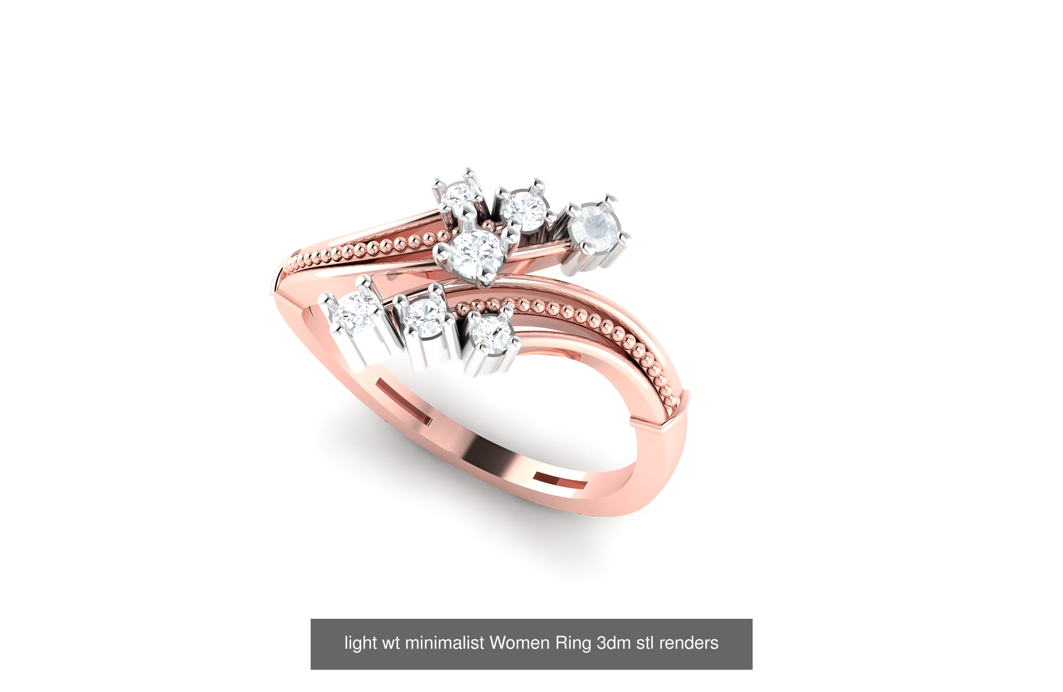 25 light wt minimalist Women Ring 3dm stl renders 3D Model Collection_9