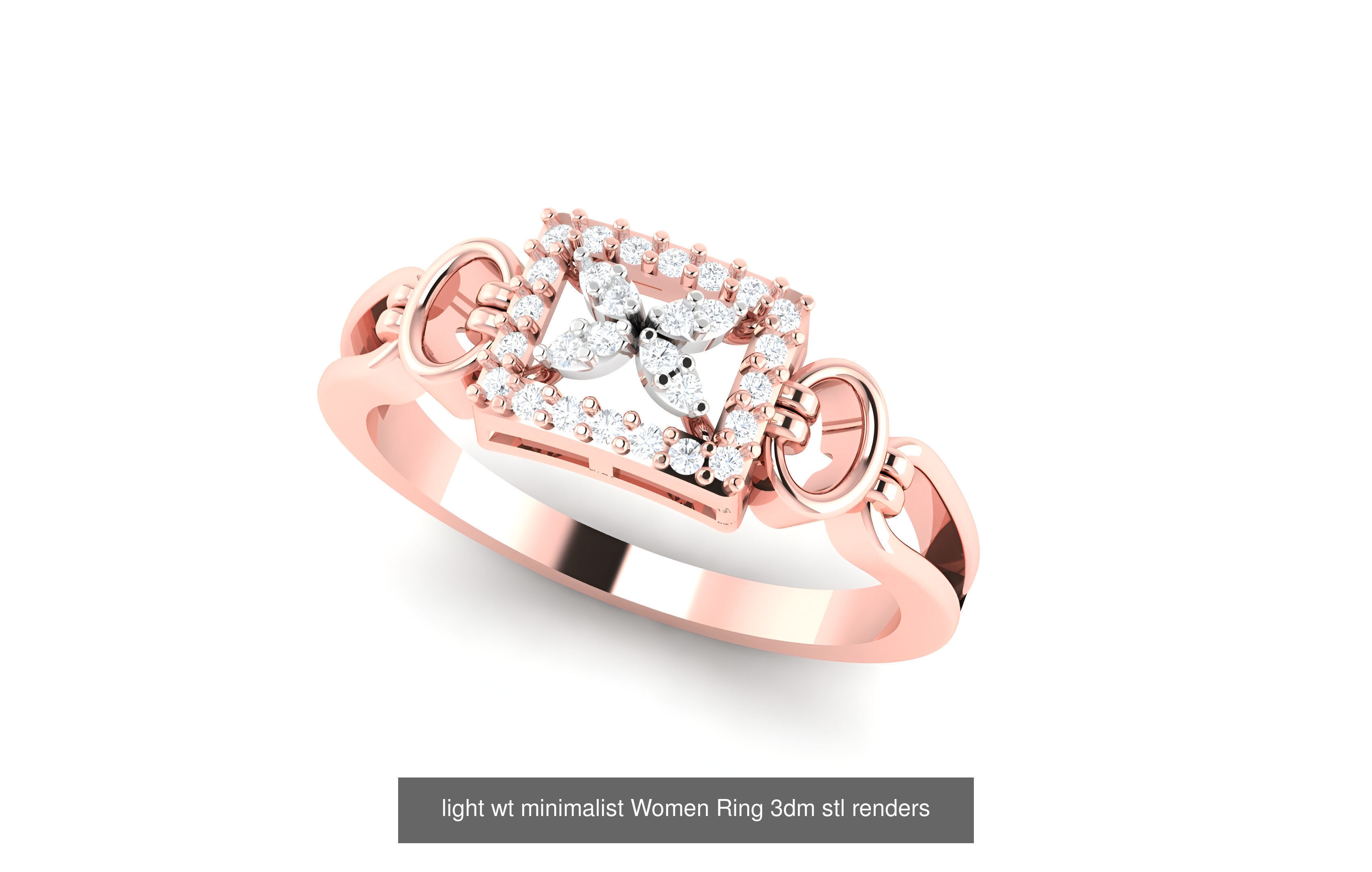 25 light wt minimalist Women Ring 3dm stl renders 3D Model Collection_2