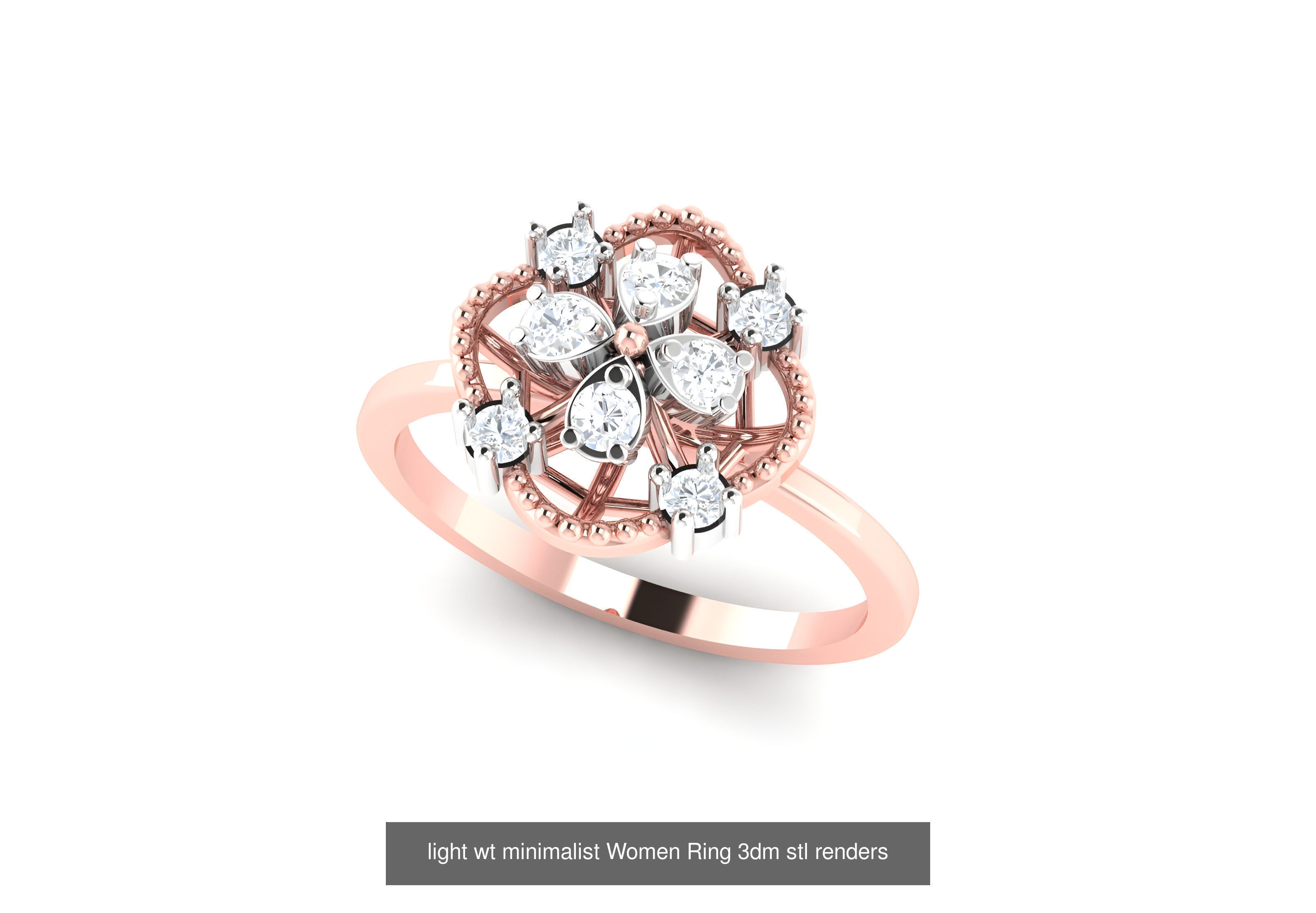 25 light wt minimalist Women Ring 3dm stl renders 3D Model Collection_11