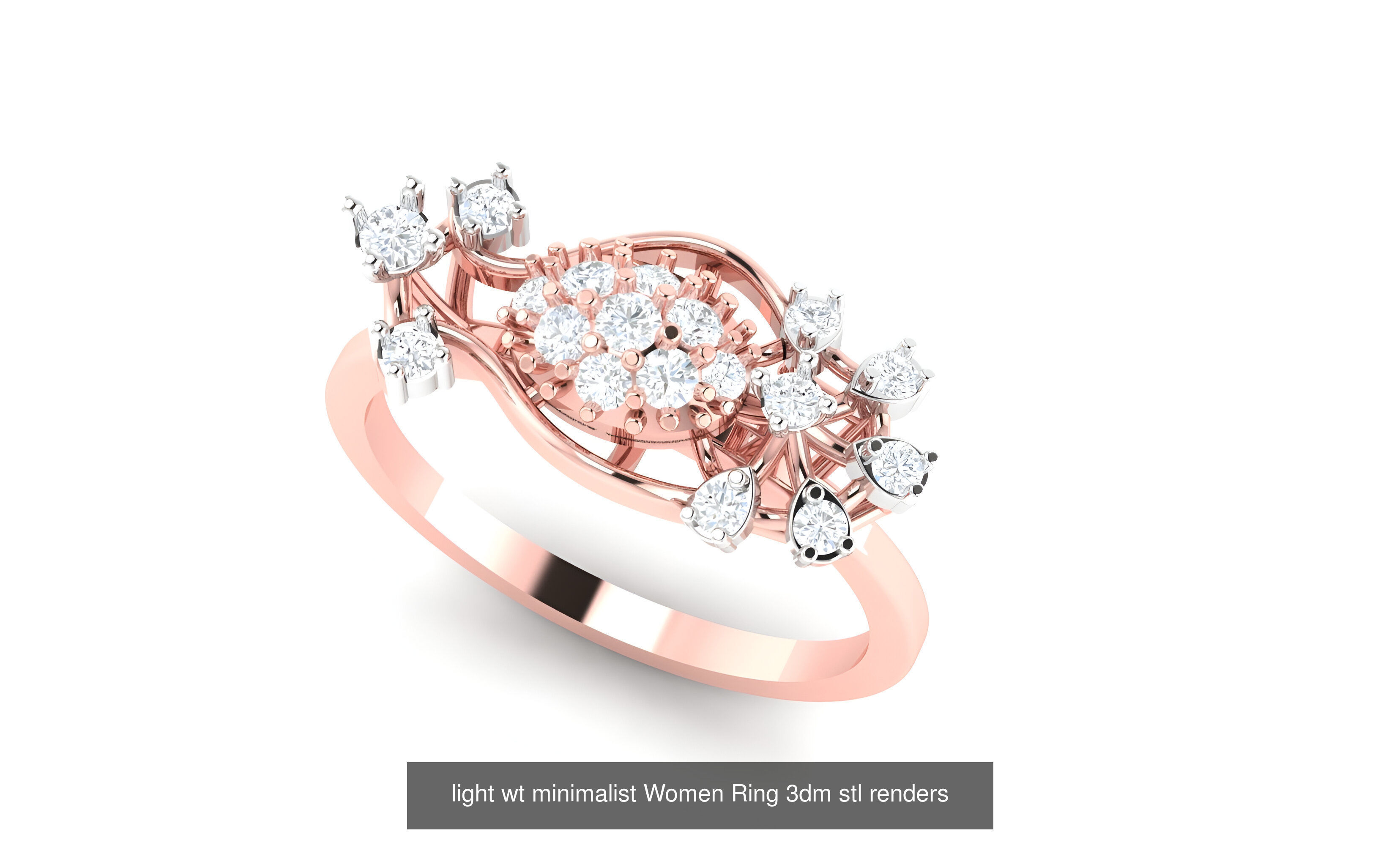 25 light wt minimalist Women Ring 3dm stl renders 3D Model Collection_16