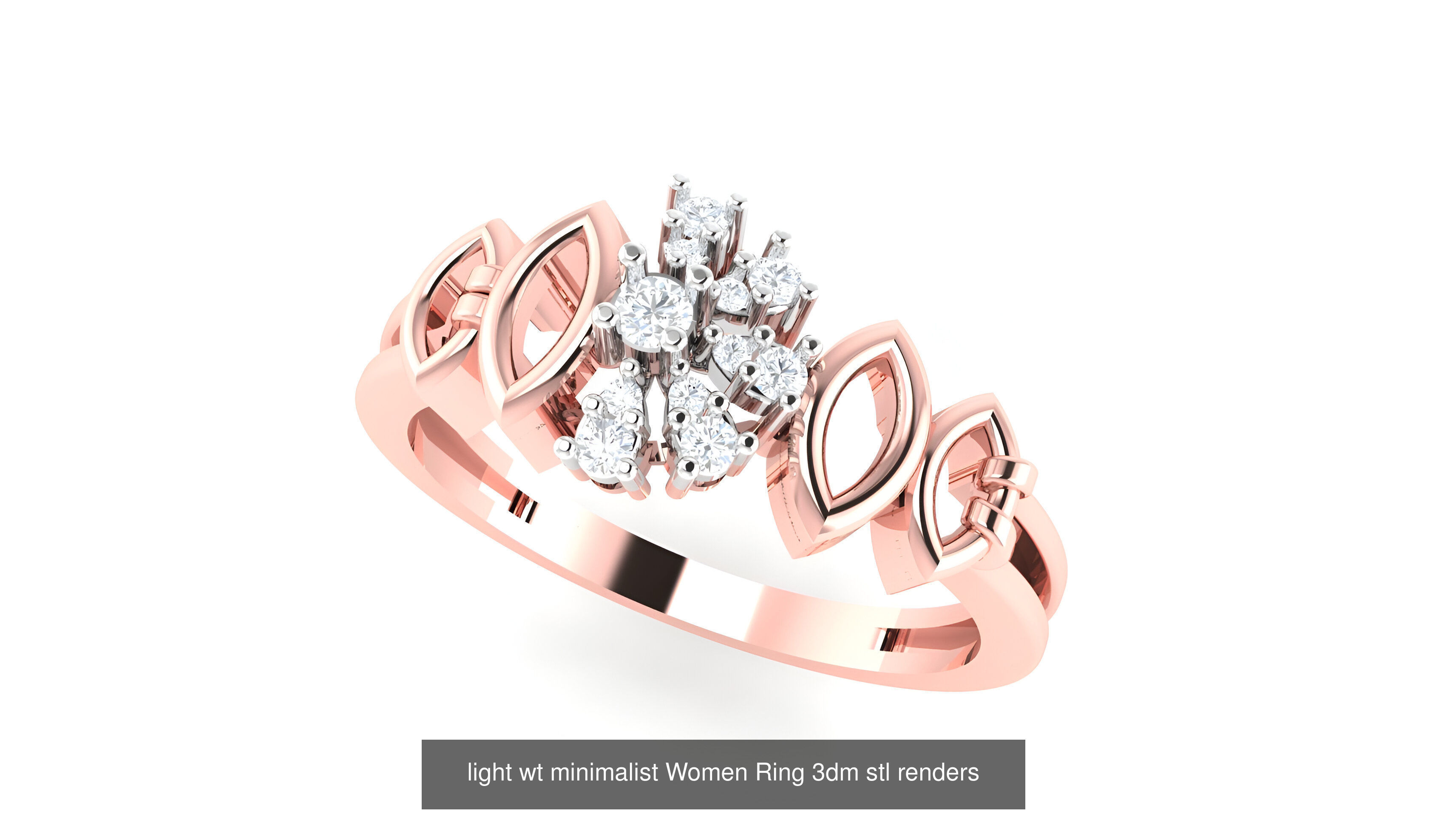 25 light wt minimalist Women Ring 3dm stl renders 3D Model Collection_7