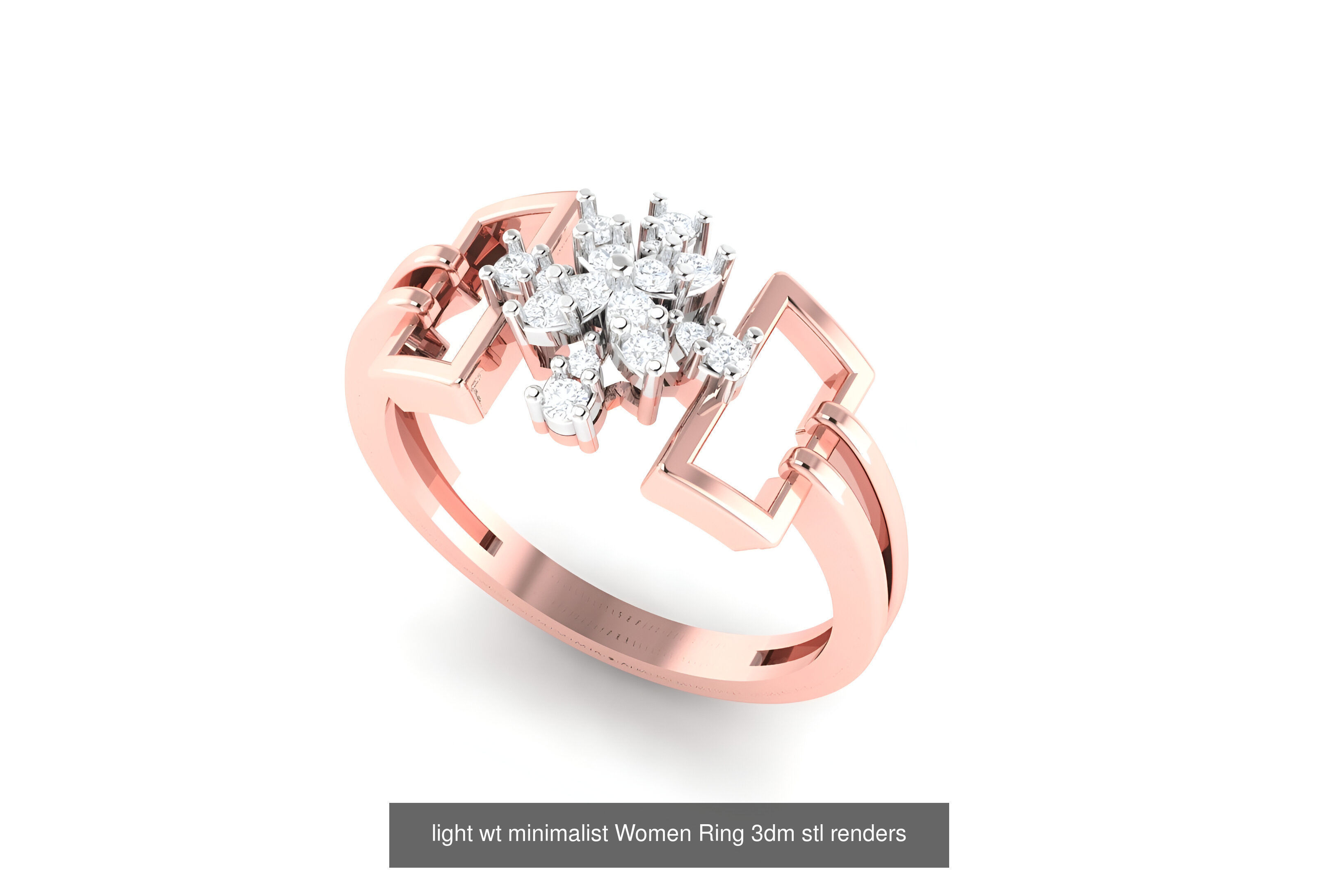 25 light wt minimalist Women Ring 3dm stl renders 3D Model Collection_6