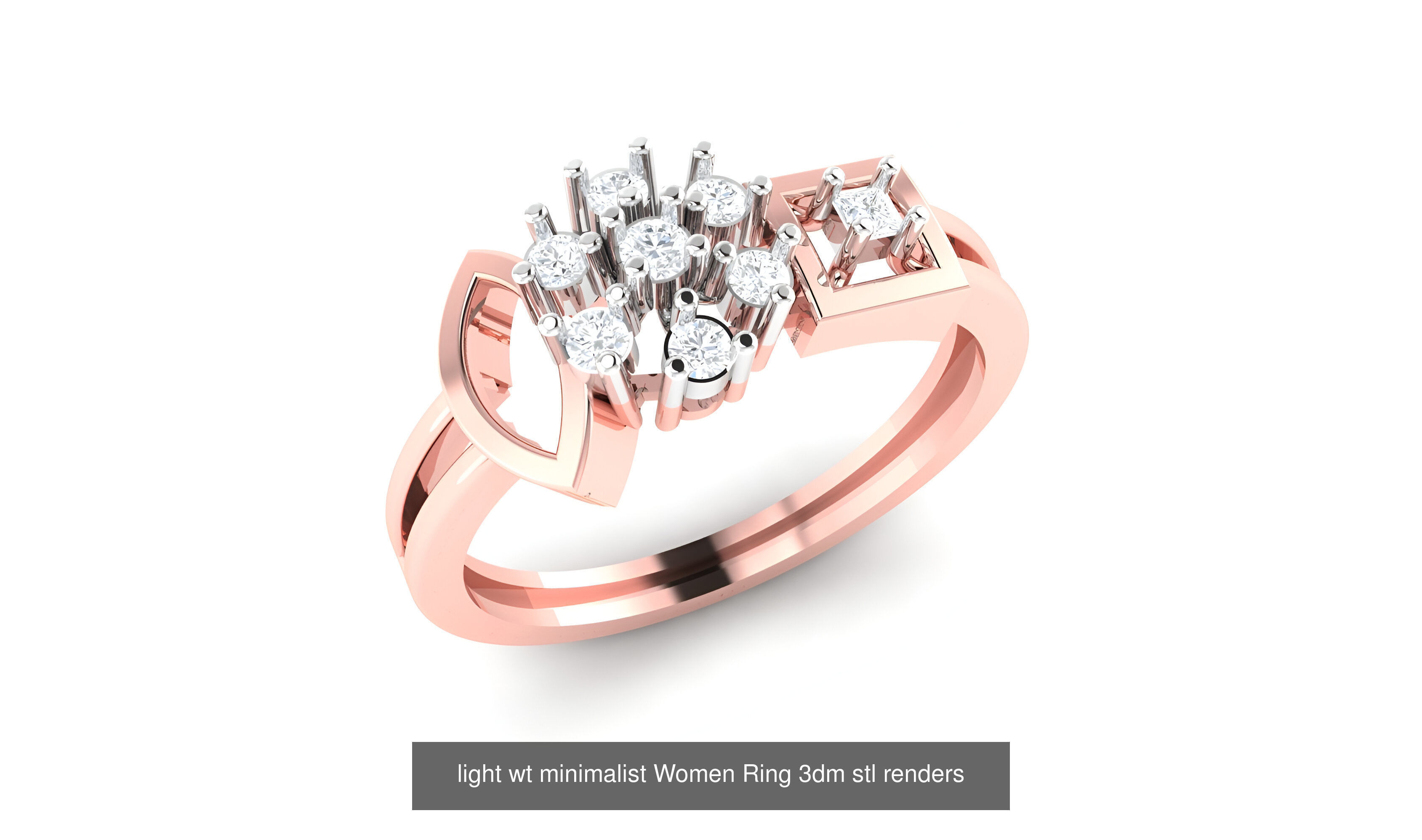 25 light wt minimalist Women Ring 3dm stl renders 3D Model Collection_14