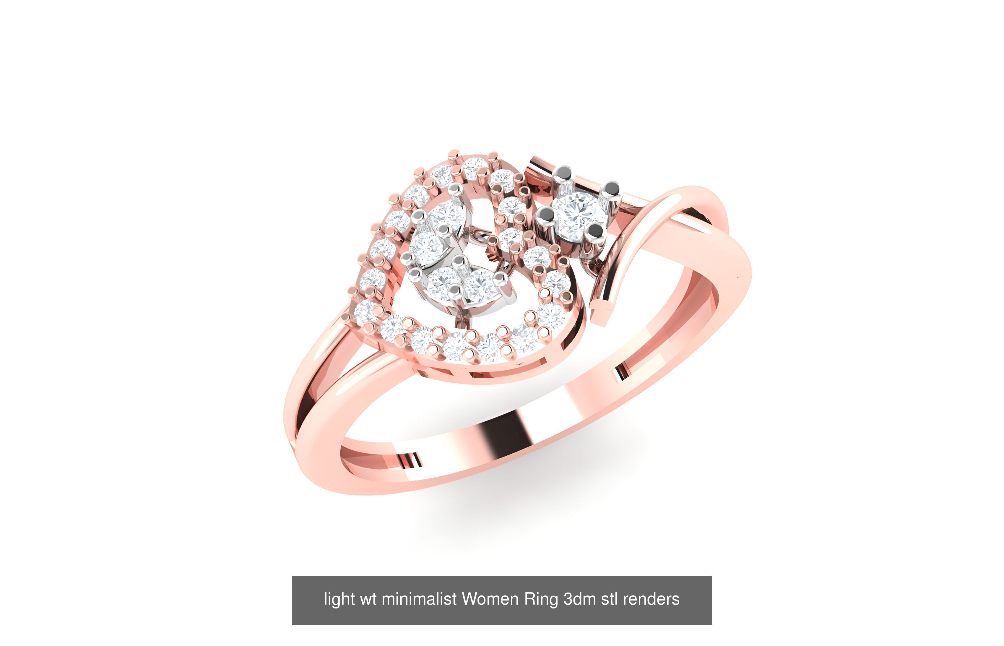 25 light wt minimalist Women Ring 3dm stl renders 3D Model Collection_22