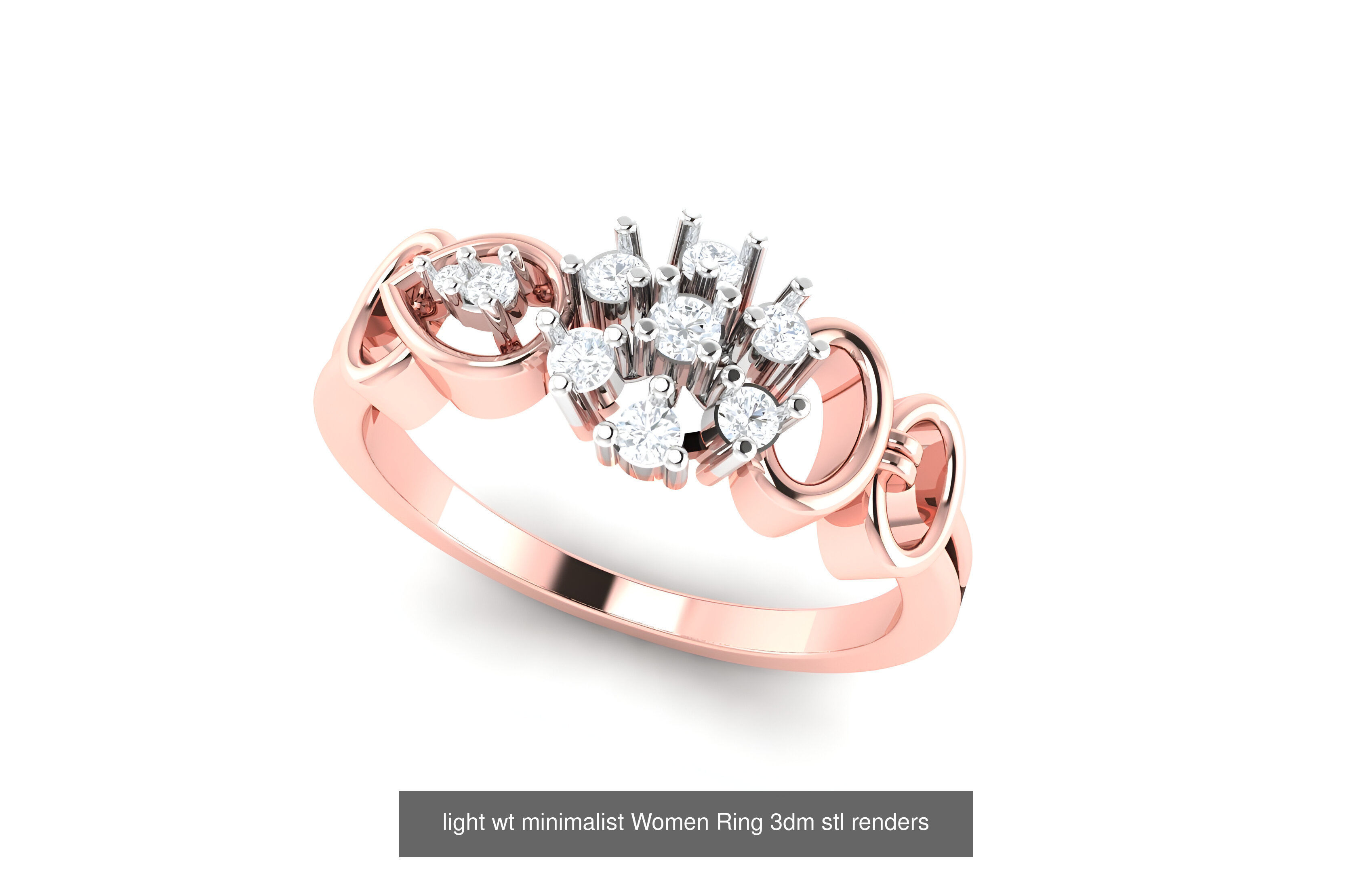 25 light wt minimalist Women Ring 3dm stl renders 3D Model Collection_3