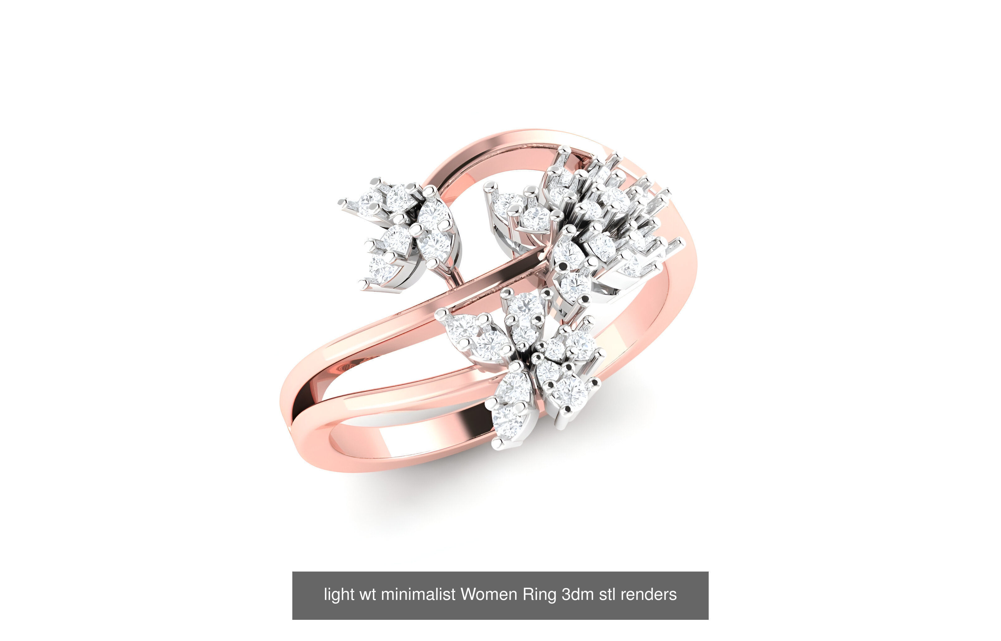 25 light wt minimalist Women Ring 3dm stl renders 3D Model Collection_20