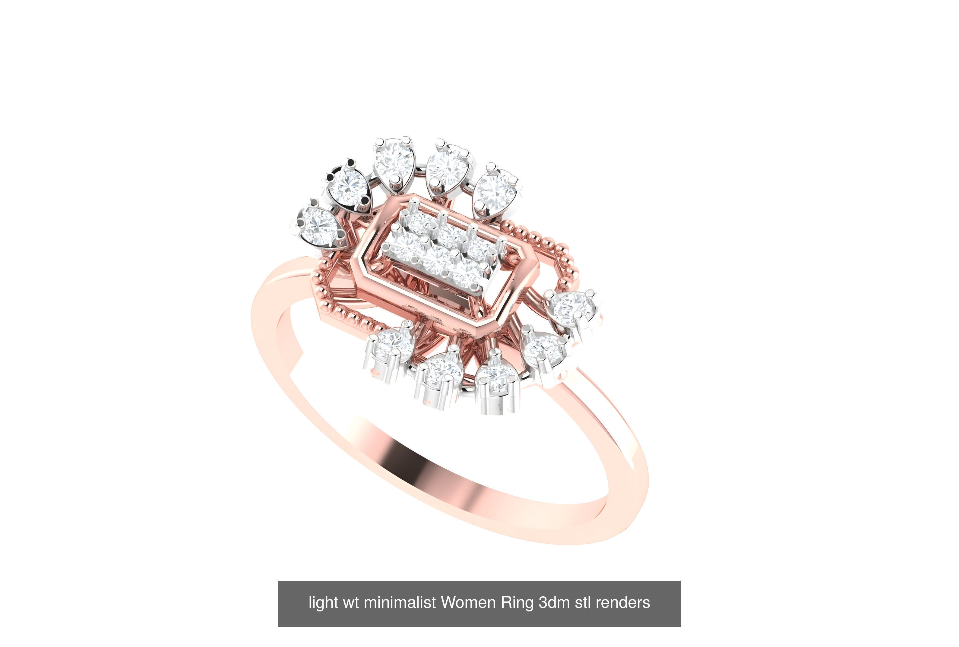 25 light wt minimalist Women Ring 3dm stl renders 3D Model Collection_17