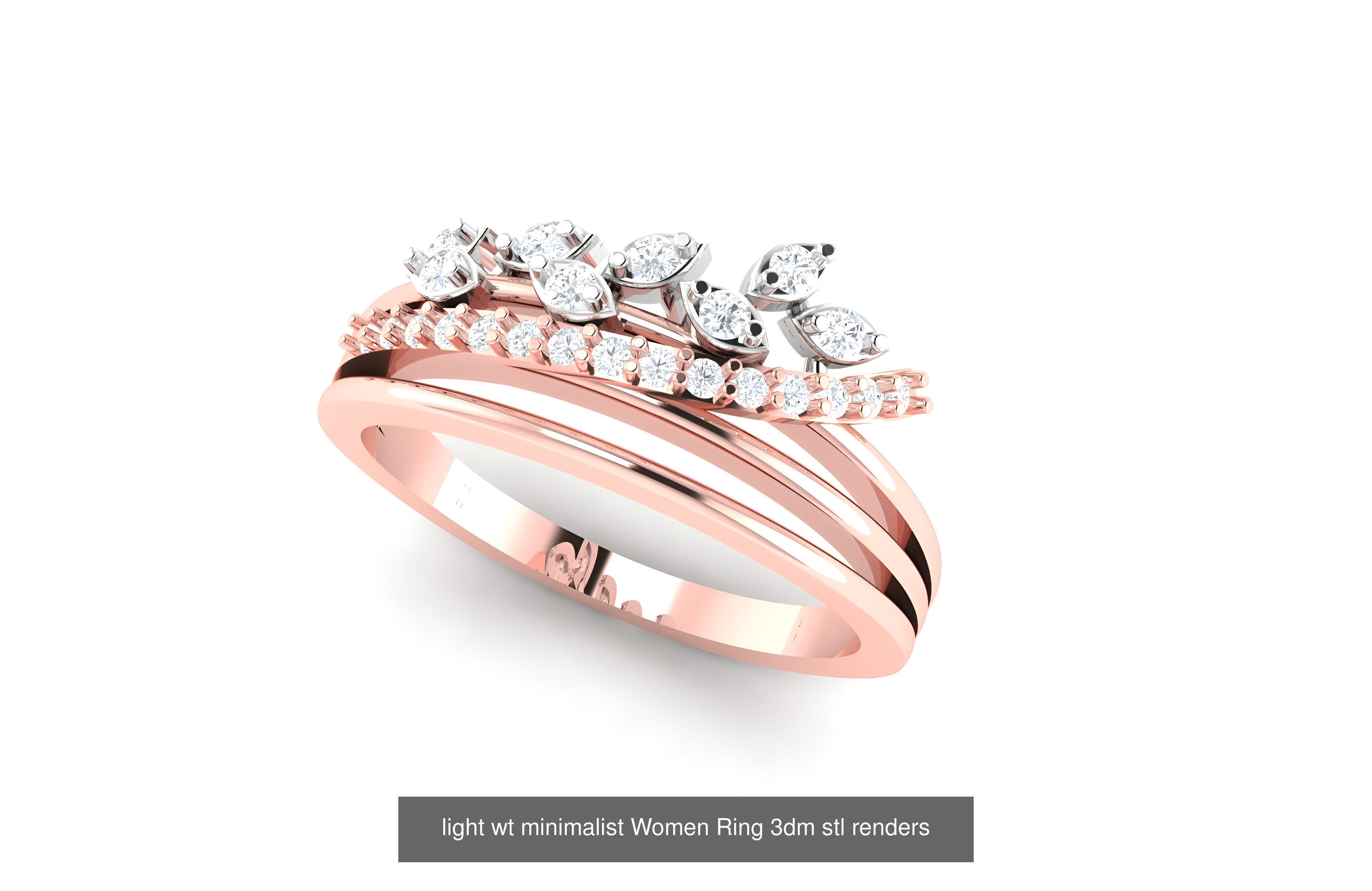 25 light wt minimalist Women Ring 3dm stl renders 3D Model Collection_15