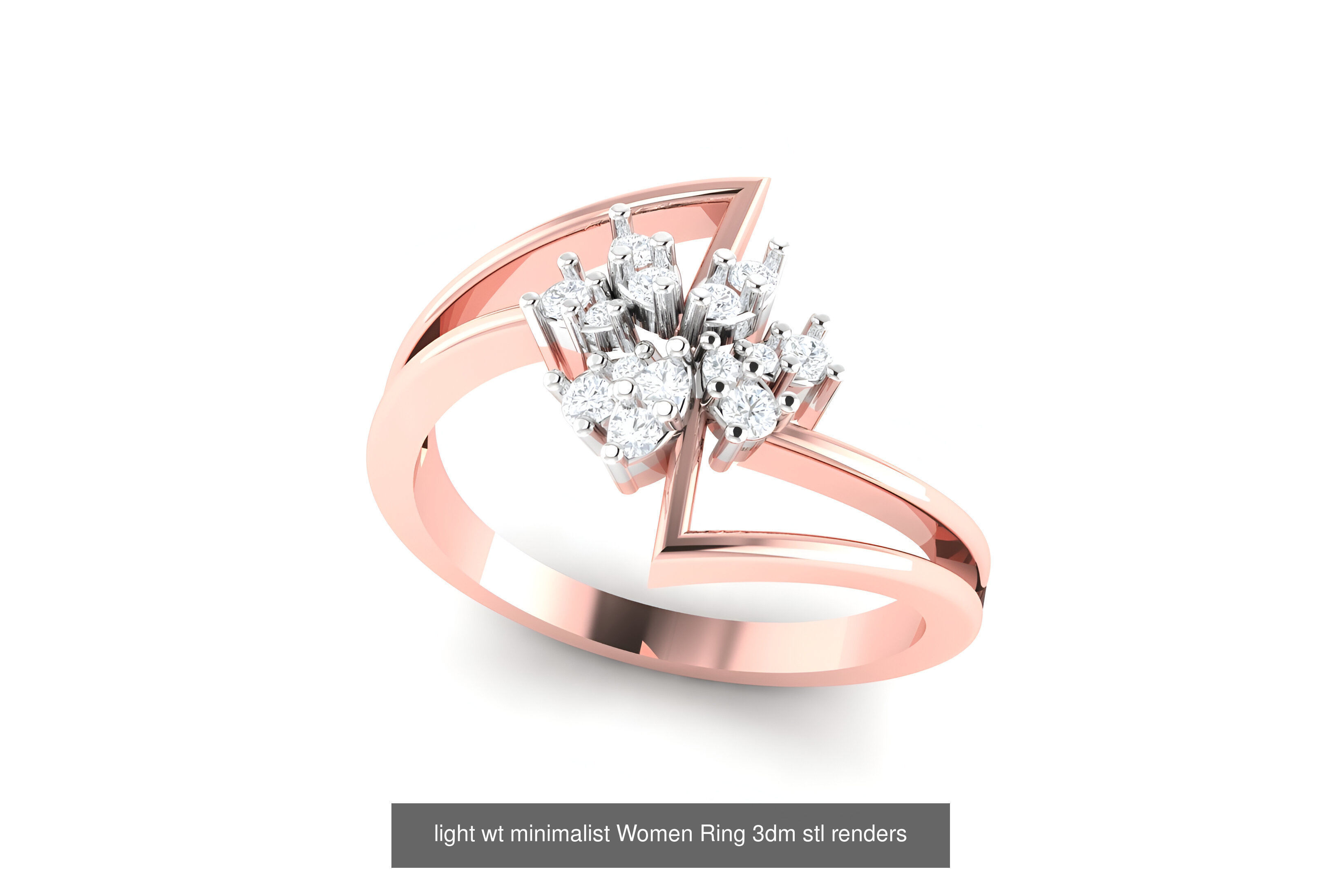 25 light wt minimalist Women Ring 3dm stl renders 3D Model Collection_4