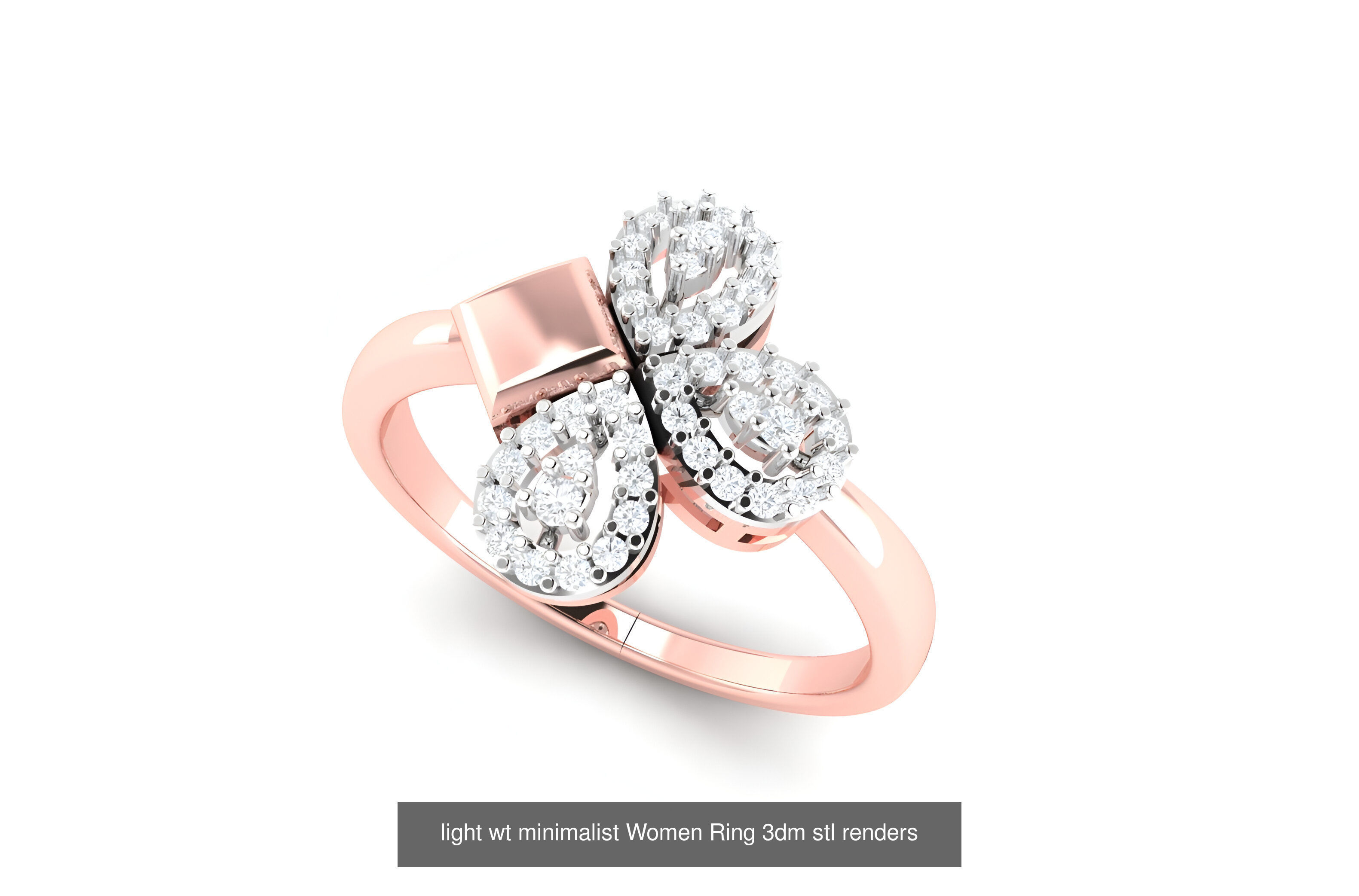 25 light wt minimalist Women Ring 3dm stl renders 3D Model Collection_23