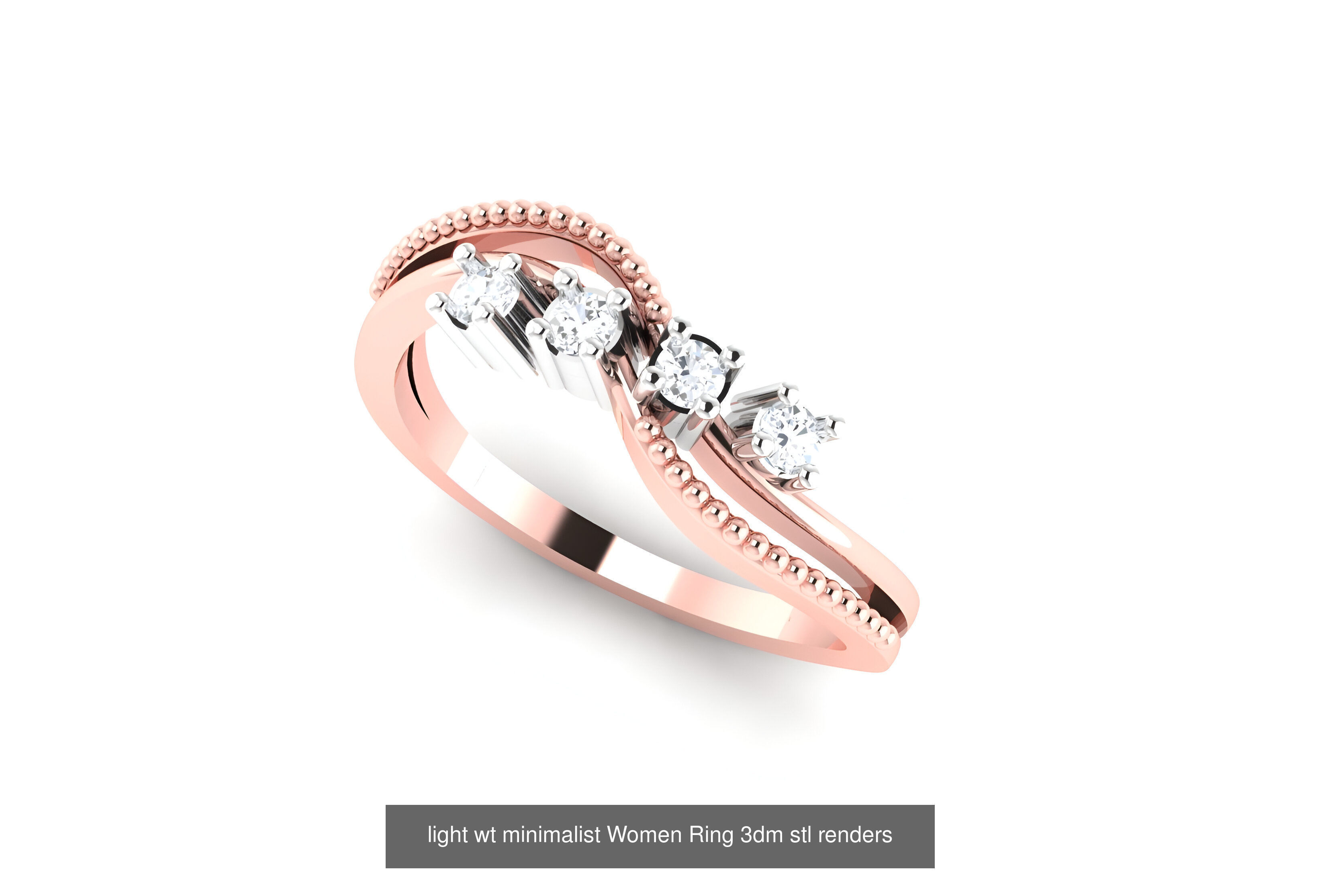 25 light wt minimalist Women Ring 3dm stl renders 3D Model Collection_10