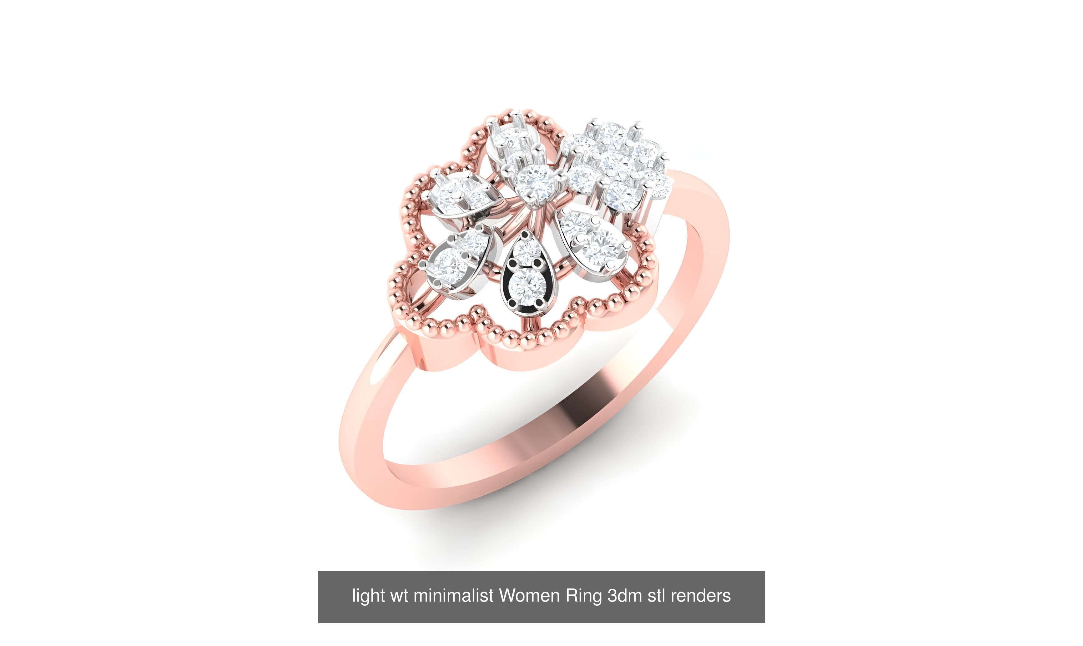 25 light wt minimalist Women Ring 3dm stl renders 3D Model Collection_12