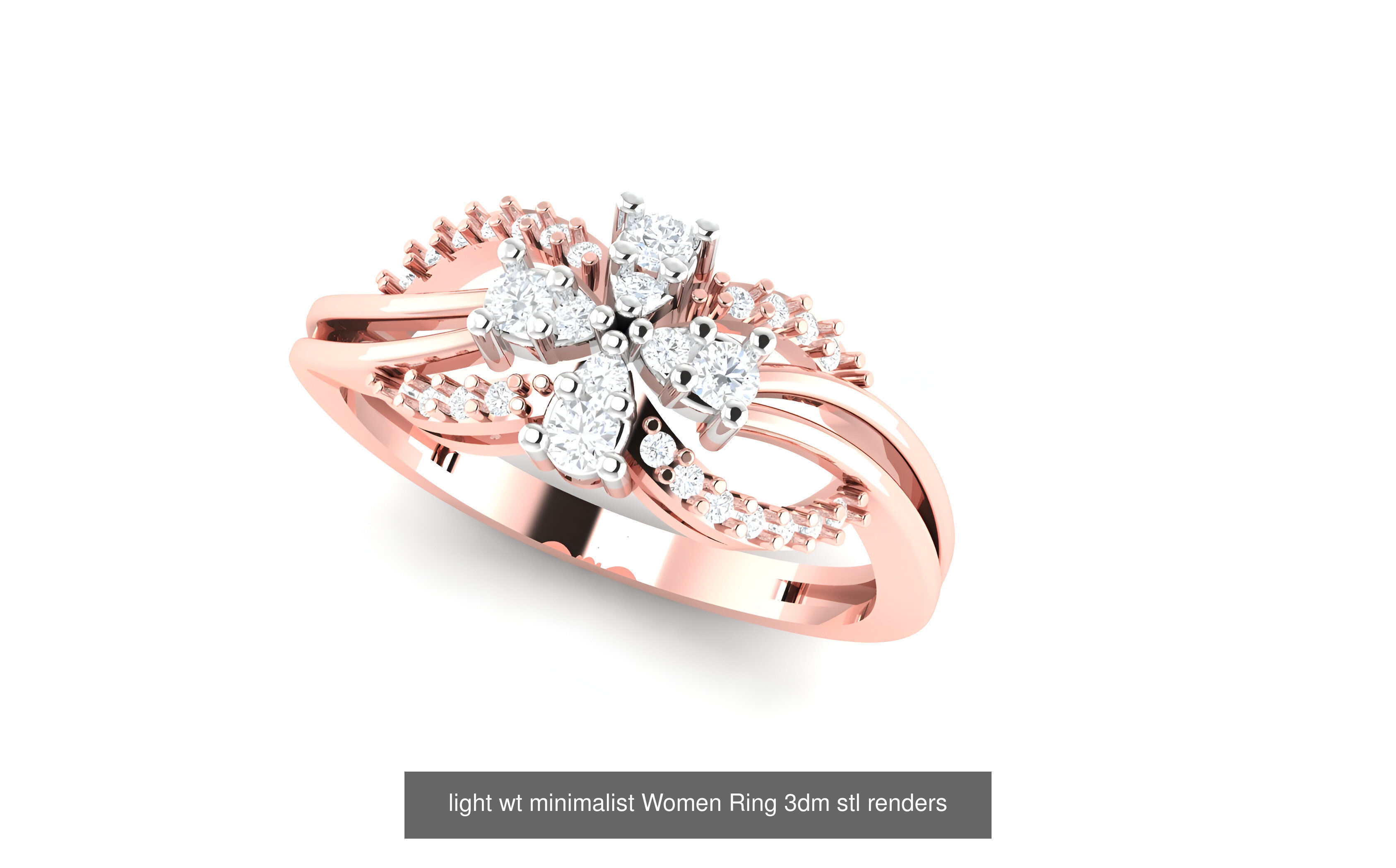 25 light wt minimalist Women Ring 3dm stl renders 3D Model Collection_19