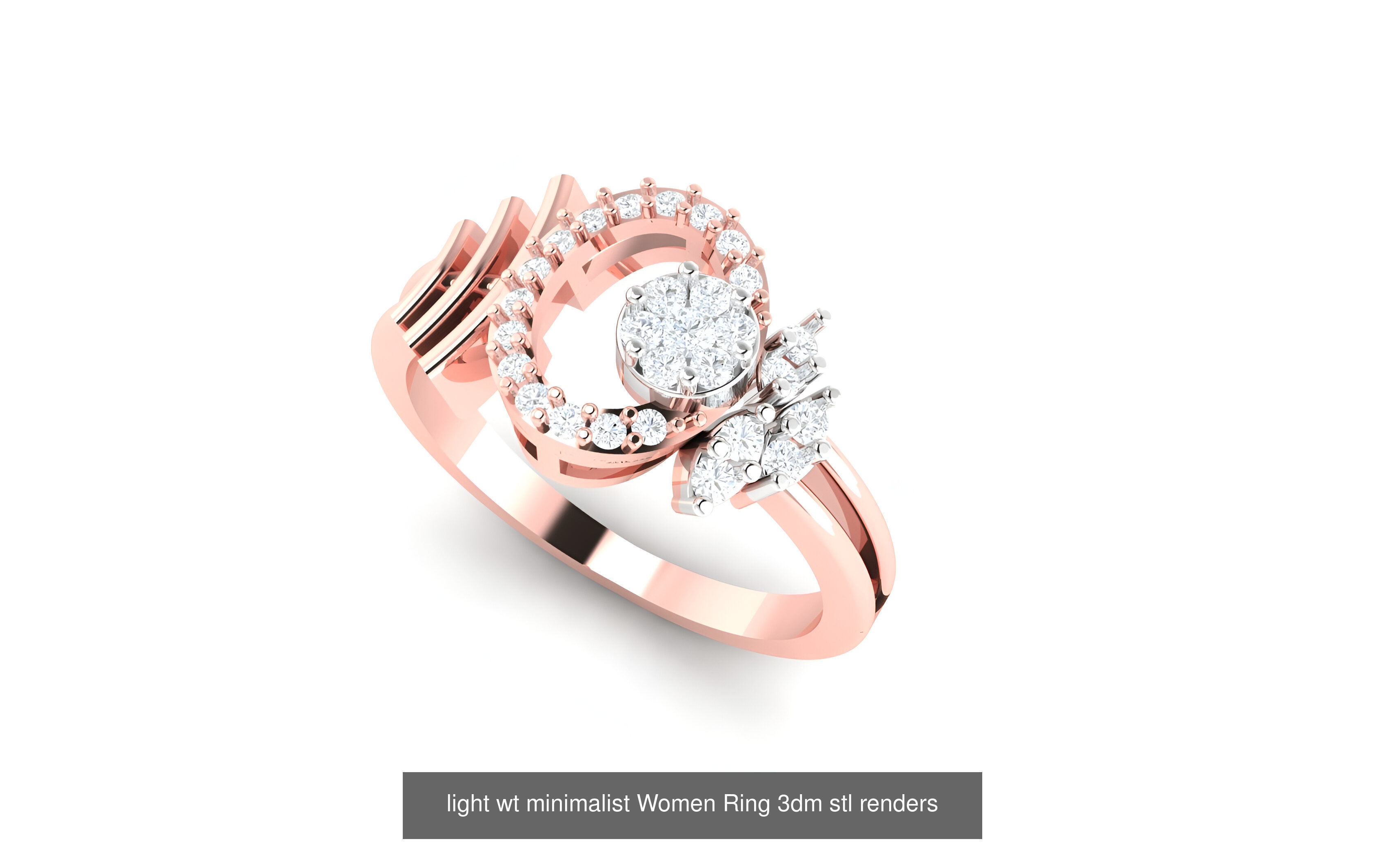 25 light wt minimalist Women Ring 3dm stl renders 3D Model Collection_1