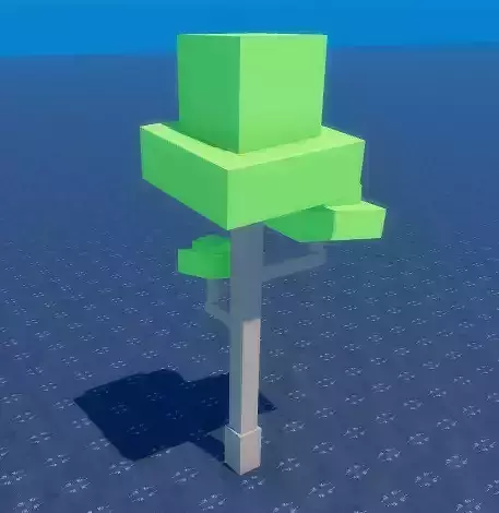 blocky Tall tree Free 3D model
