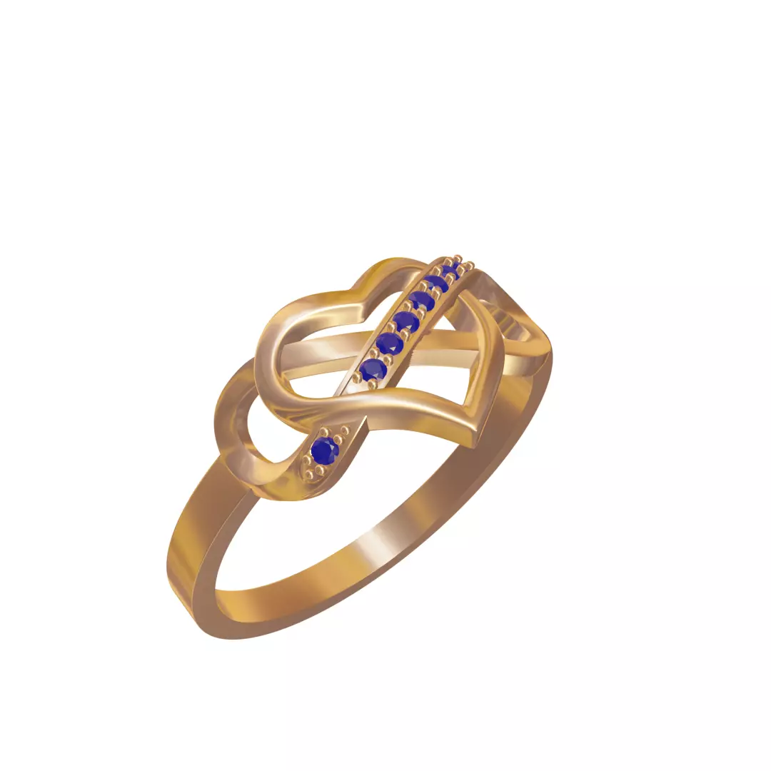 anillo solitario infinito corazon 3D print model_0
