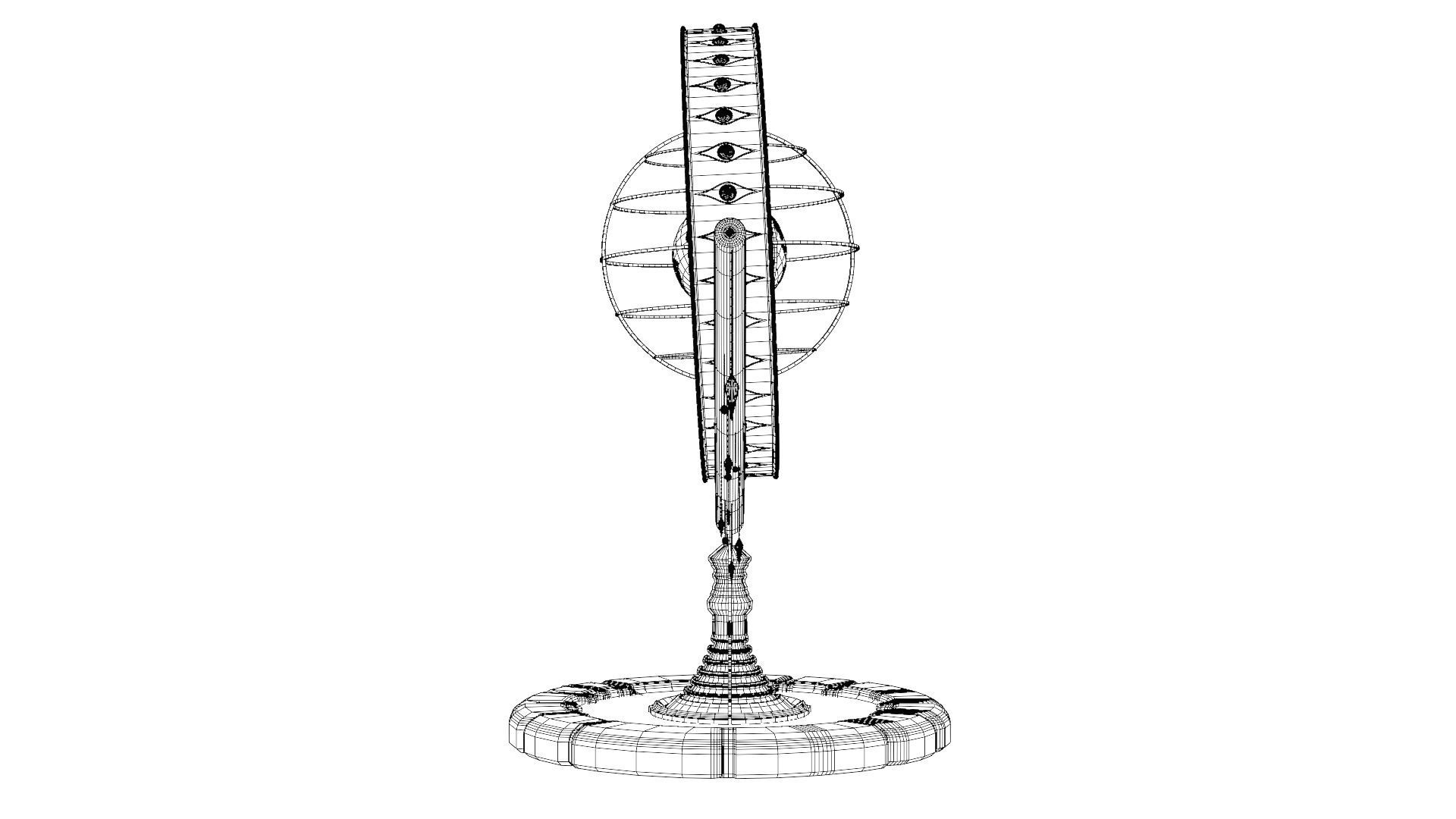 Magical Fantasy Animated Gyroscope Low-poly 3D model_36