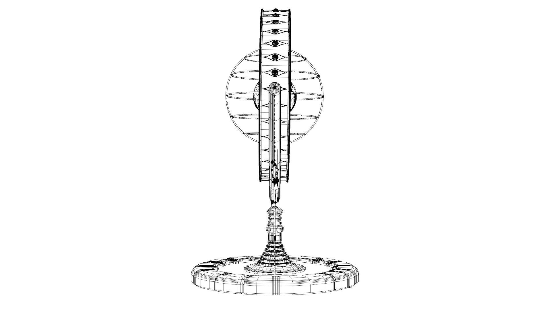 Magical Fantasy Animated Gyroscope Low-poly 3D model_30