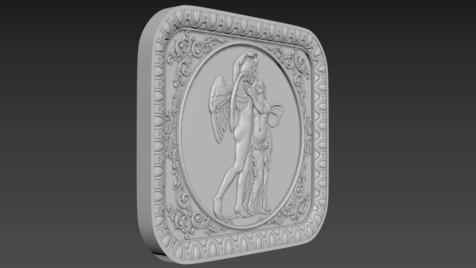 Bas-Relief Angels 3D model_2