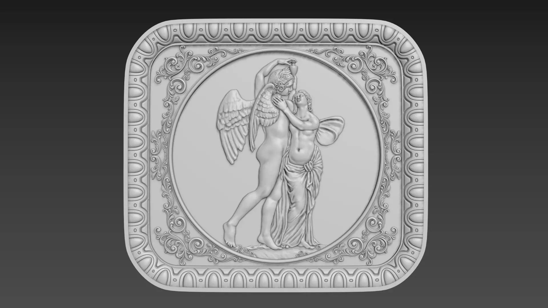 Bas-Relief Angels 3D model_0