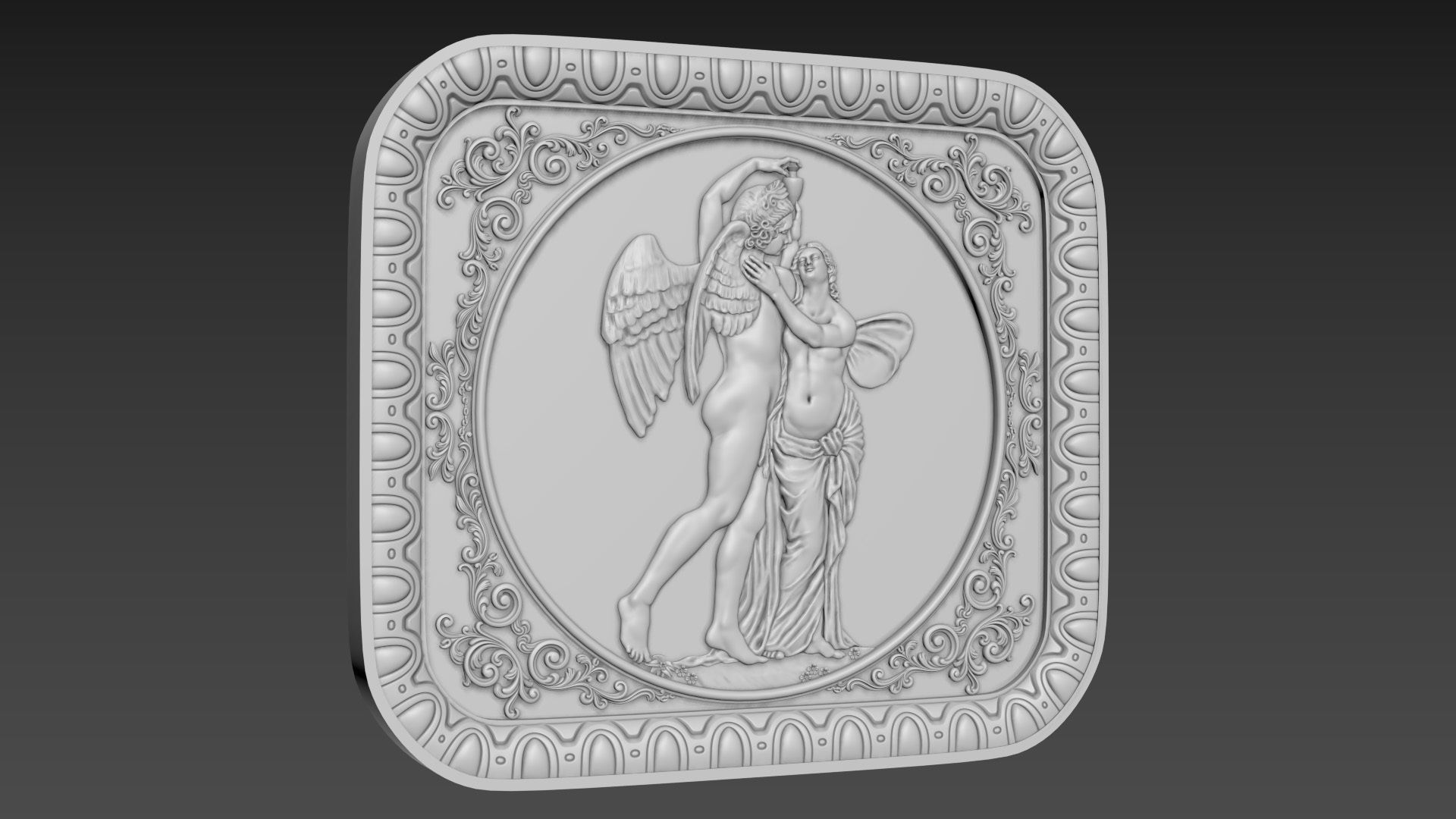 Bas-Relief Angels 3D model_1
