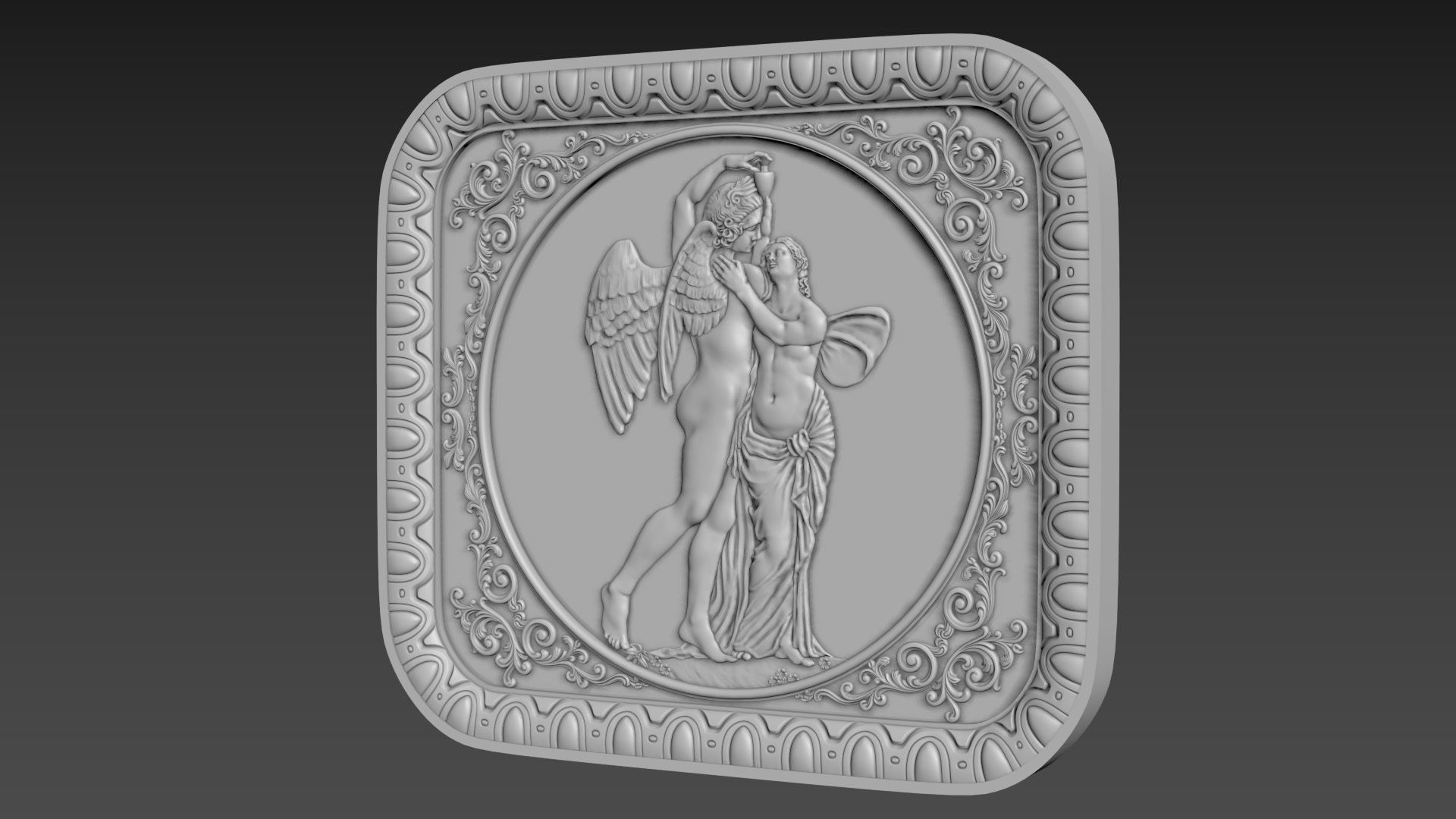 Bas-Relief Angels 3D model_9