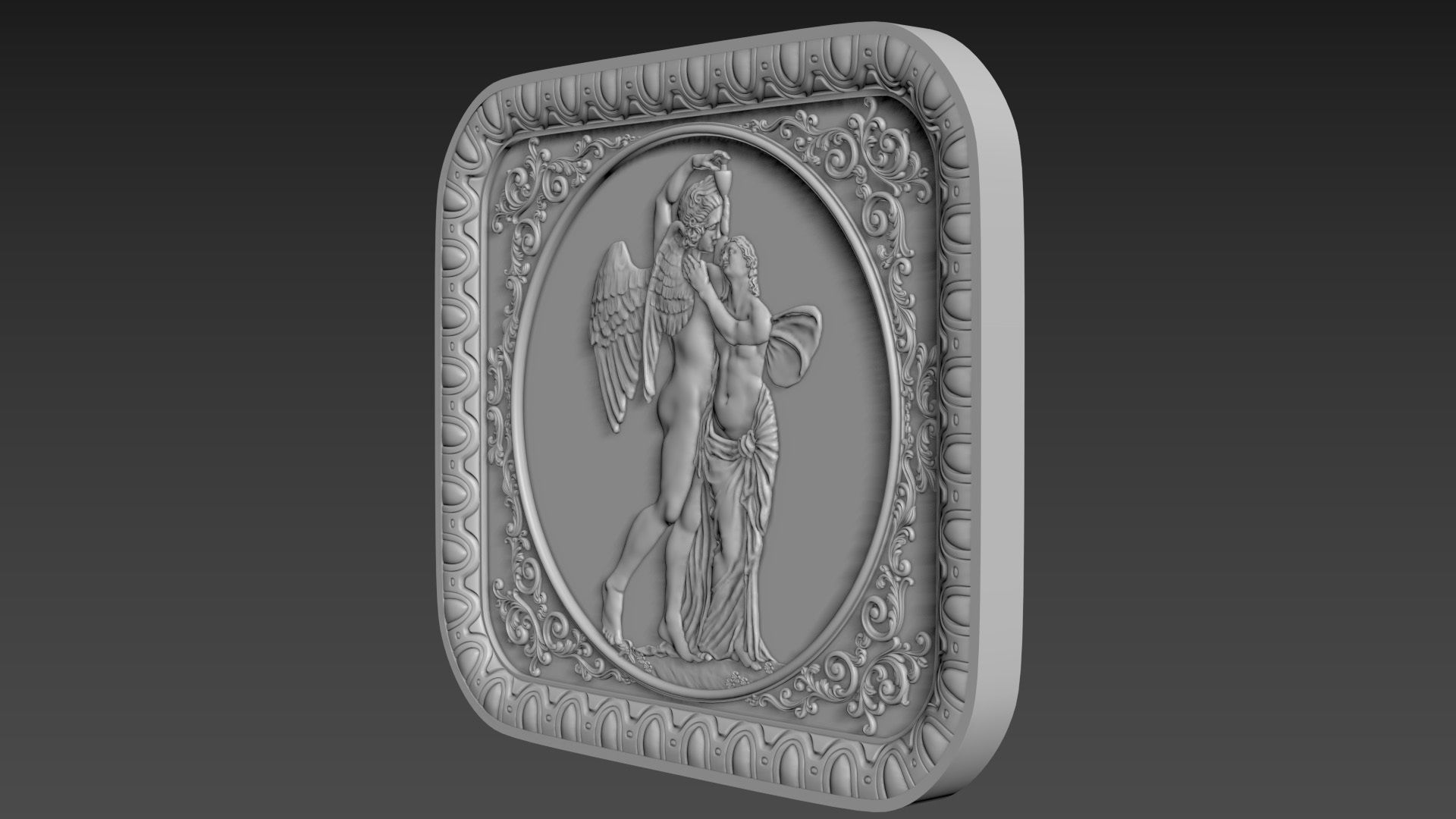 Bas-Relief Angels 3D model_8