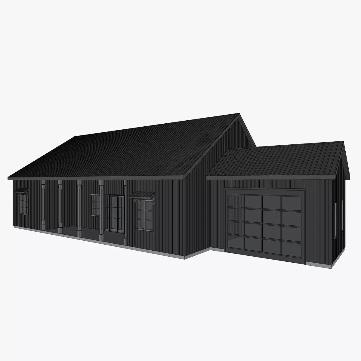 Barndominium House 030 Low-poly 3D model