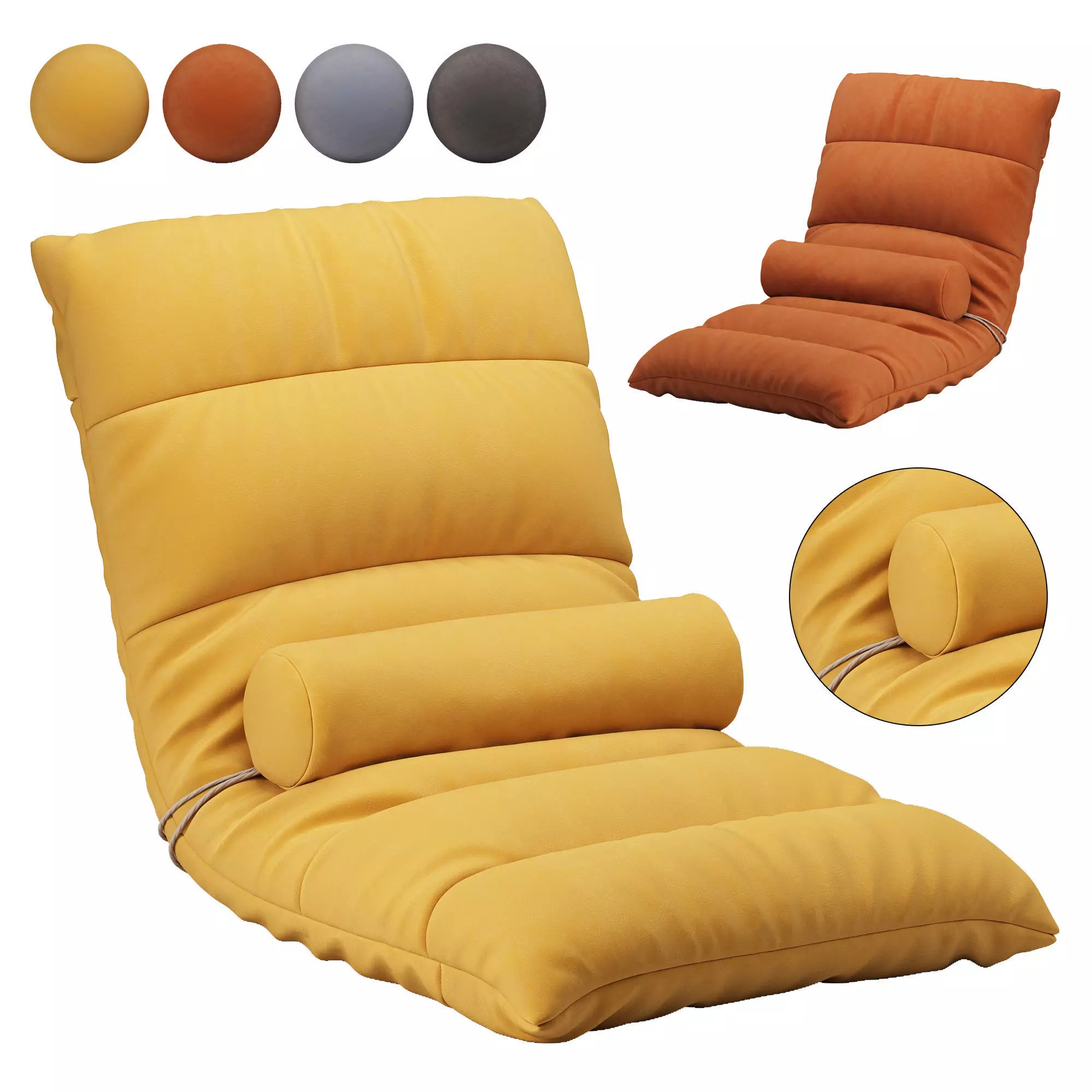  Foldable Lazy Tatami Armchair 3D model_0