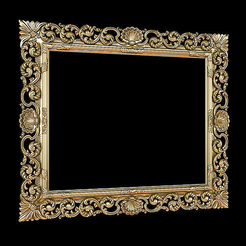 Classic carved frame in Baroque style STL file included  3D model