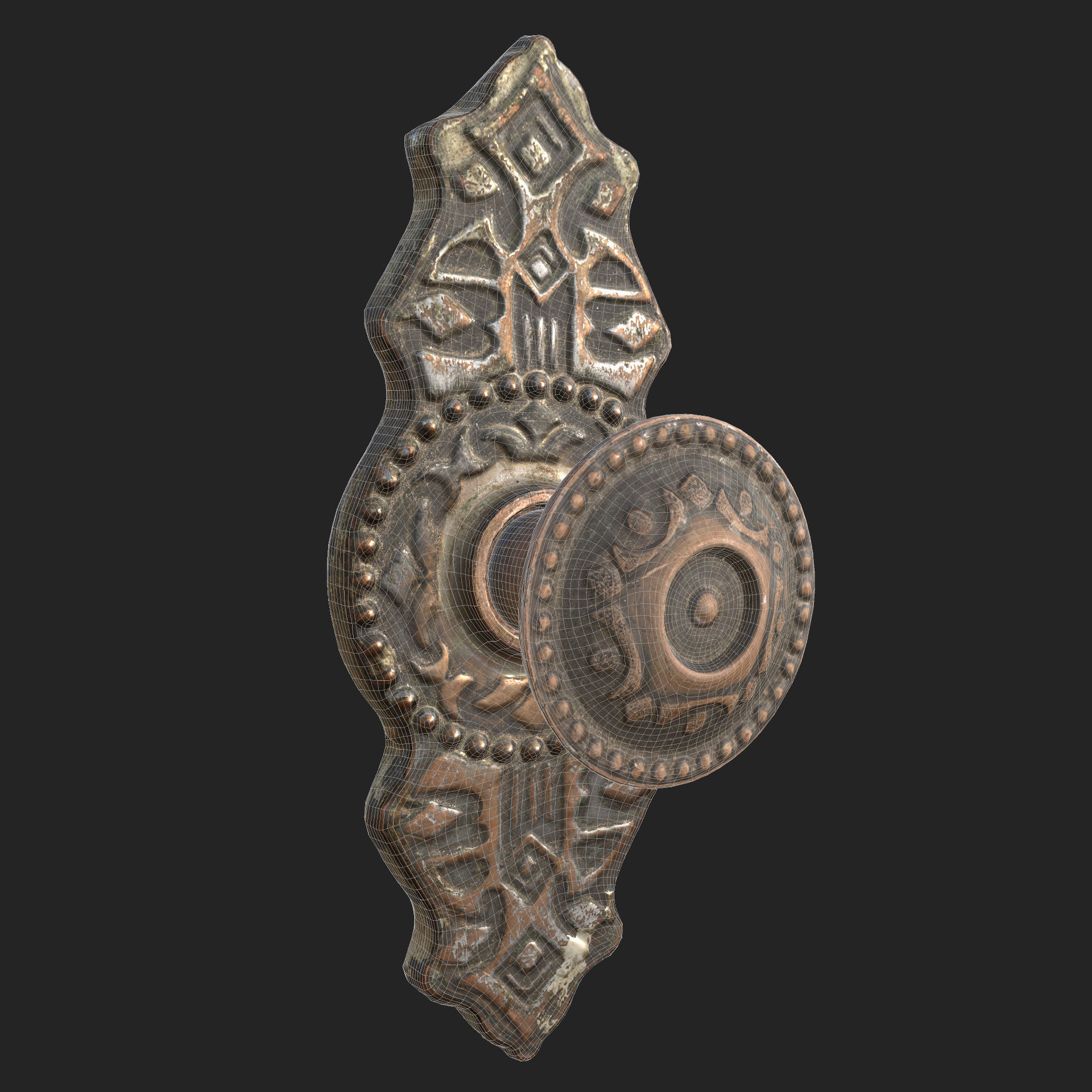 Old Doorknob  Low-poly 3D model_9