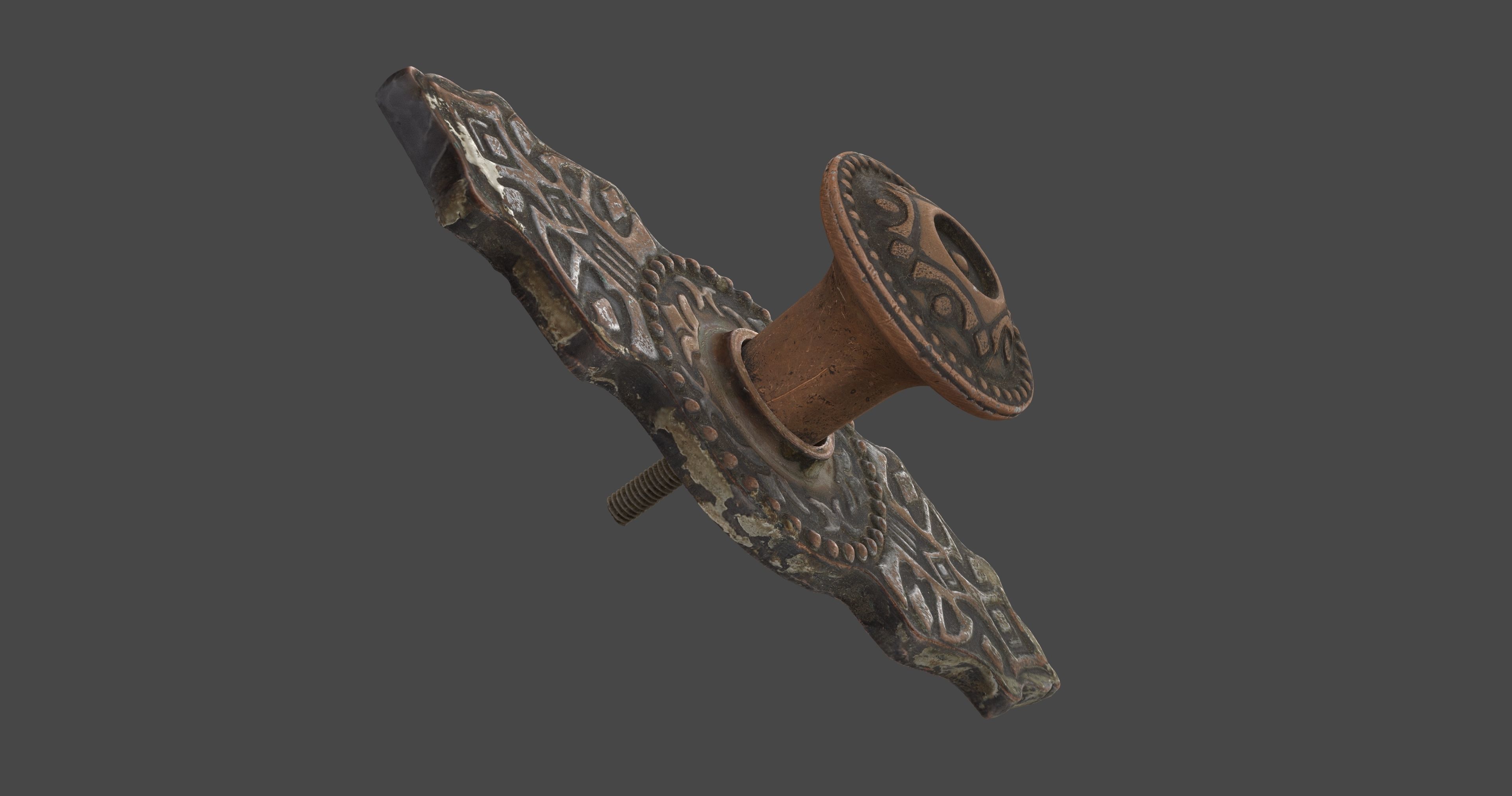 Old Doorknob  Low-poly 3D model_7