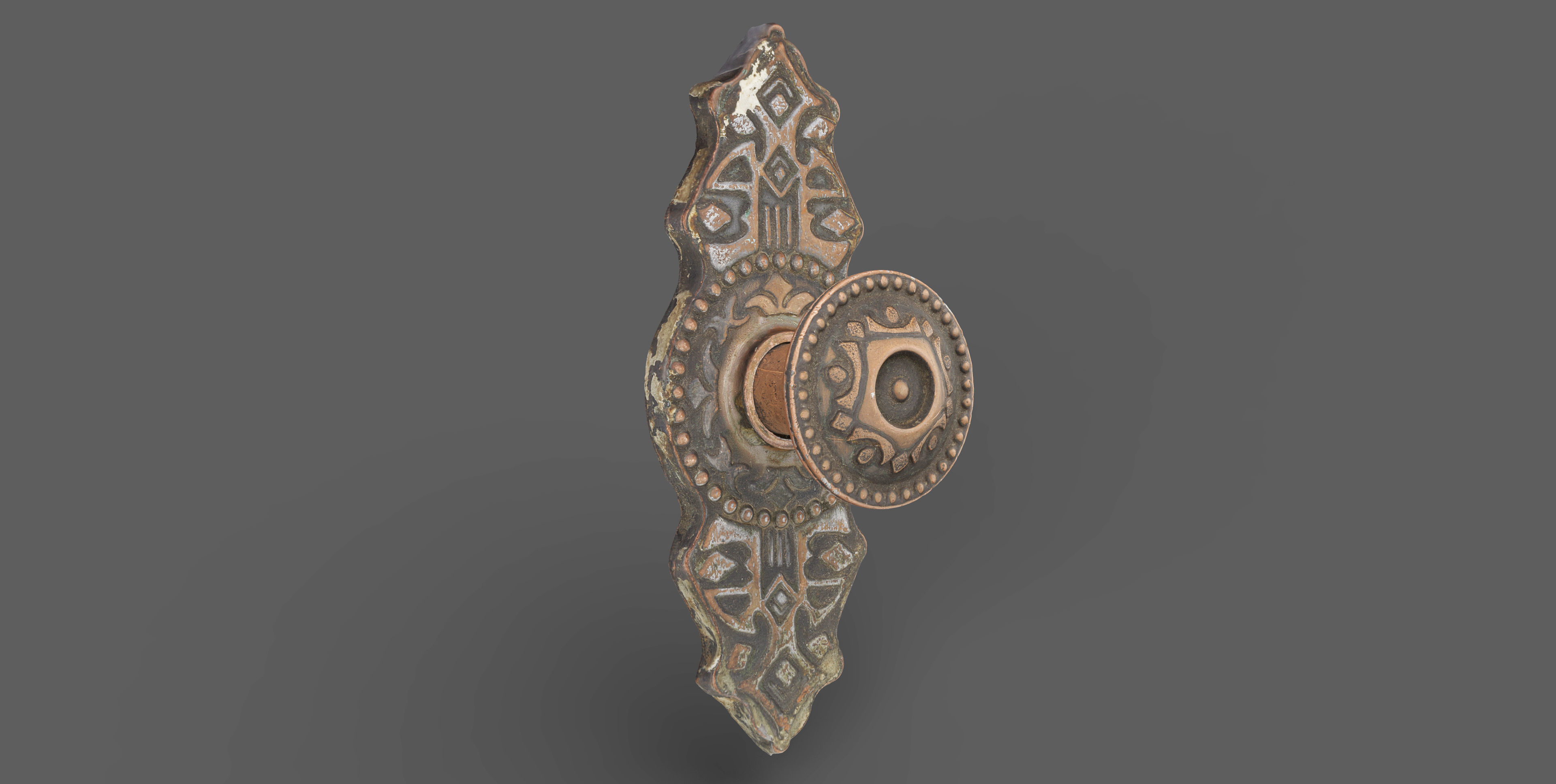 Old Doorknob  Low-poly 3D model_4