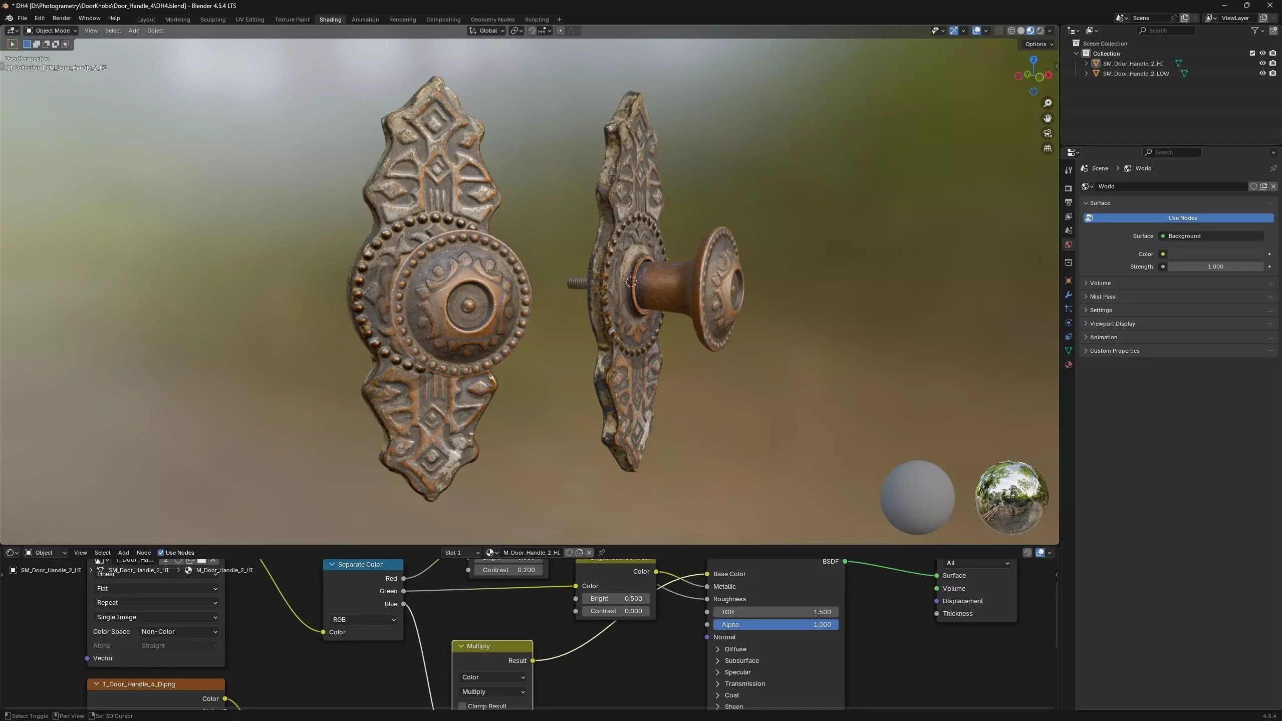 Old Doorknob  Low-poly 3D model_8