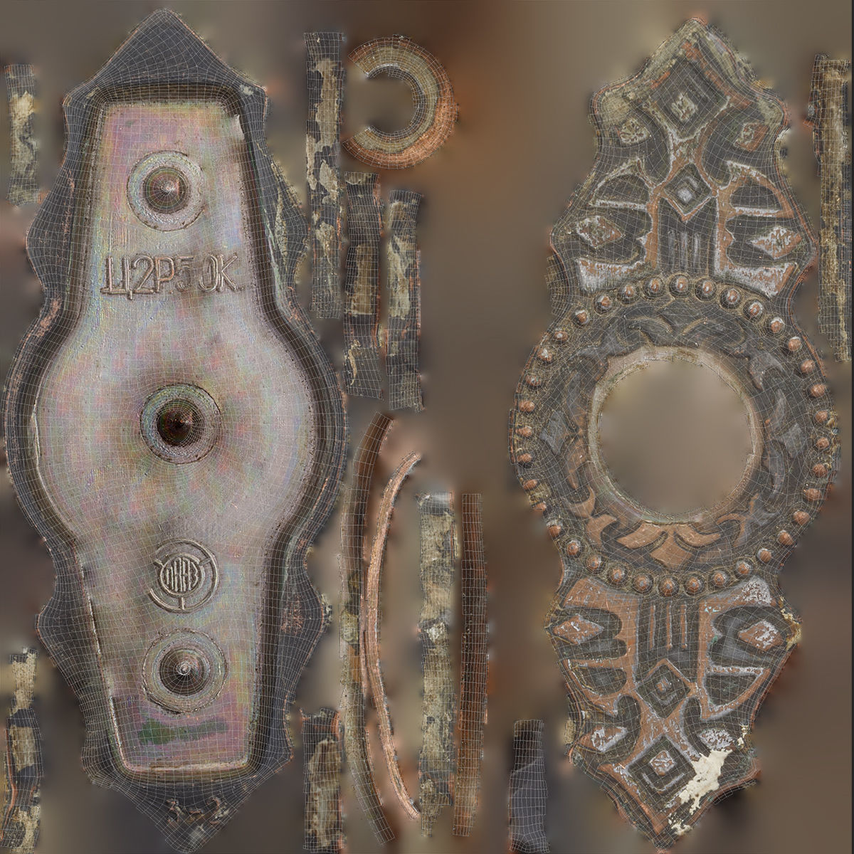 Old Doorknob  Low-poly 3D model_10