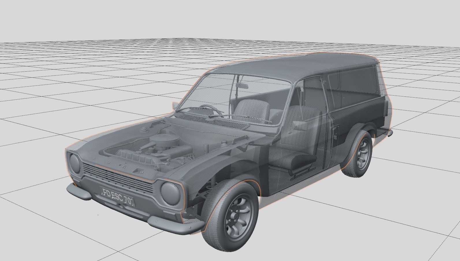 Escort Mk1 Panel Van 1970 3D model_21