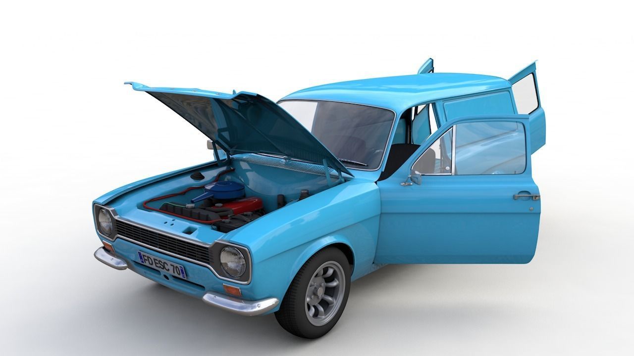 Escort Mk1 Panel Van 1970 3D model_1