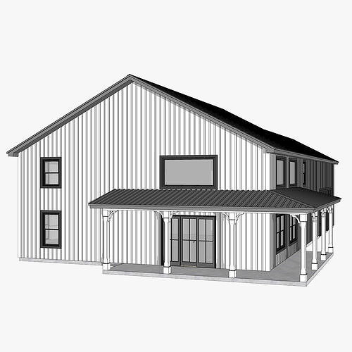Barndominium House 021 -Archimple LLC Low-poly 3D model