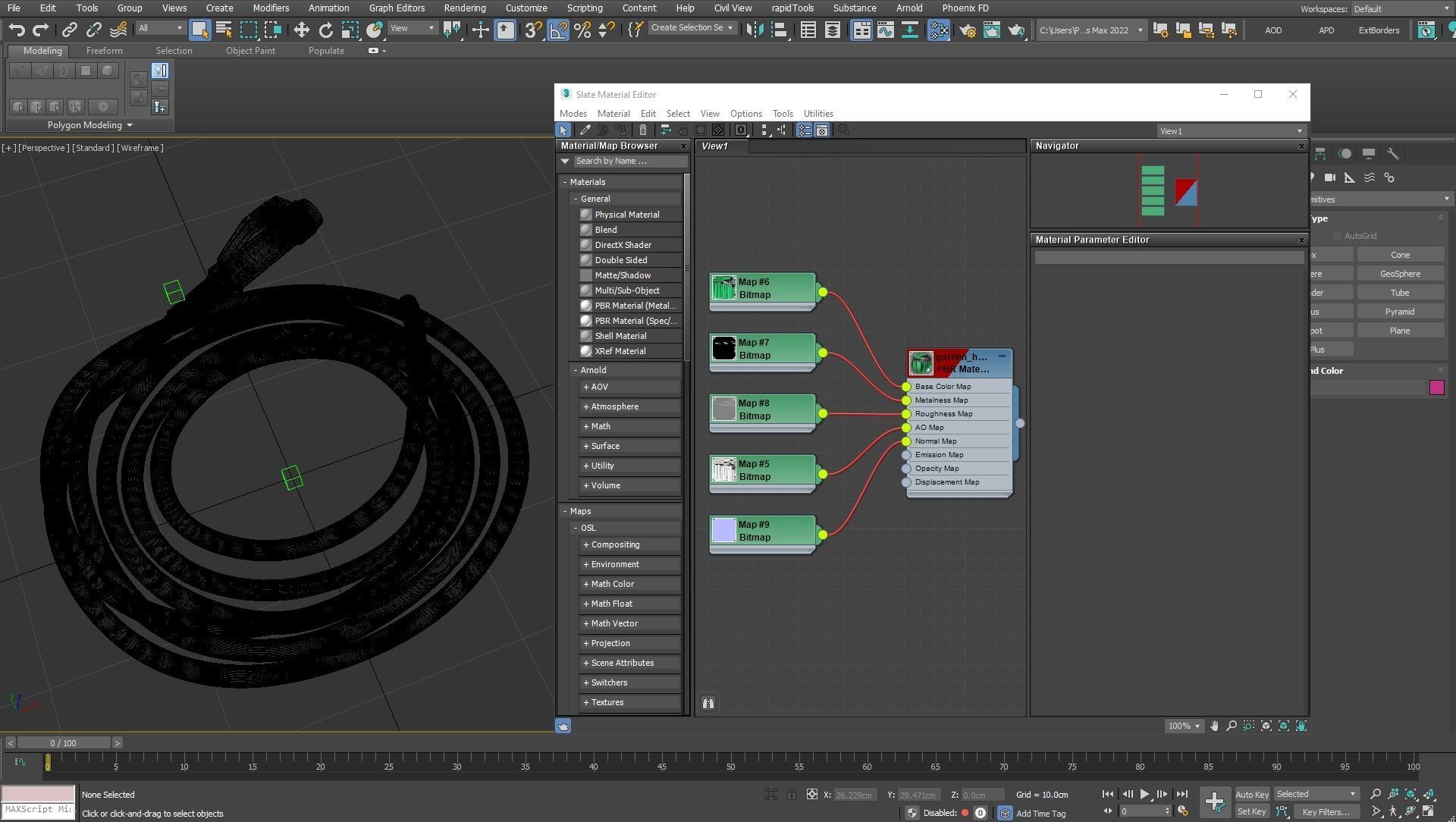 Gardening Tools - Garden Hose Low-poly 3D model_9