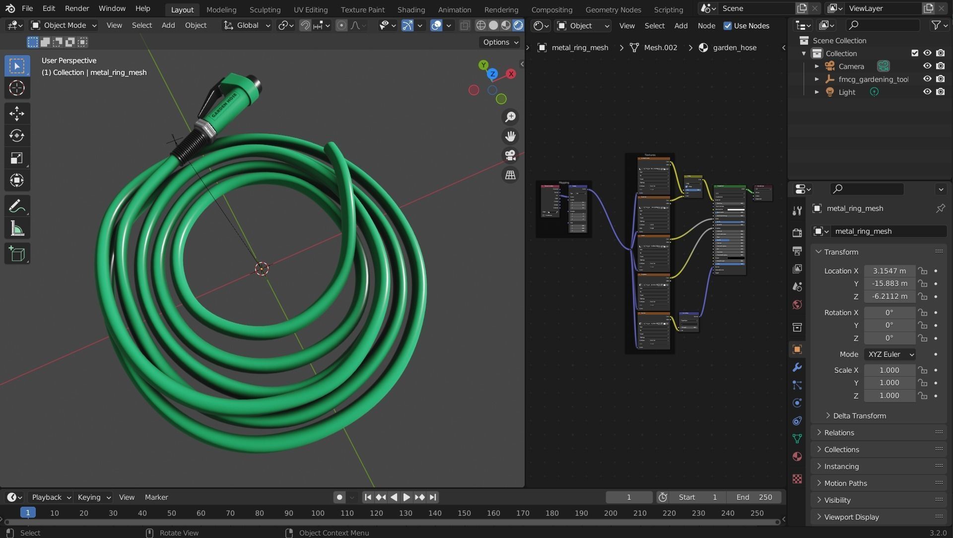 Gardening Tools - Garden Hose Low-poly 3D model_8