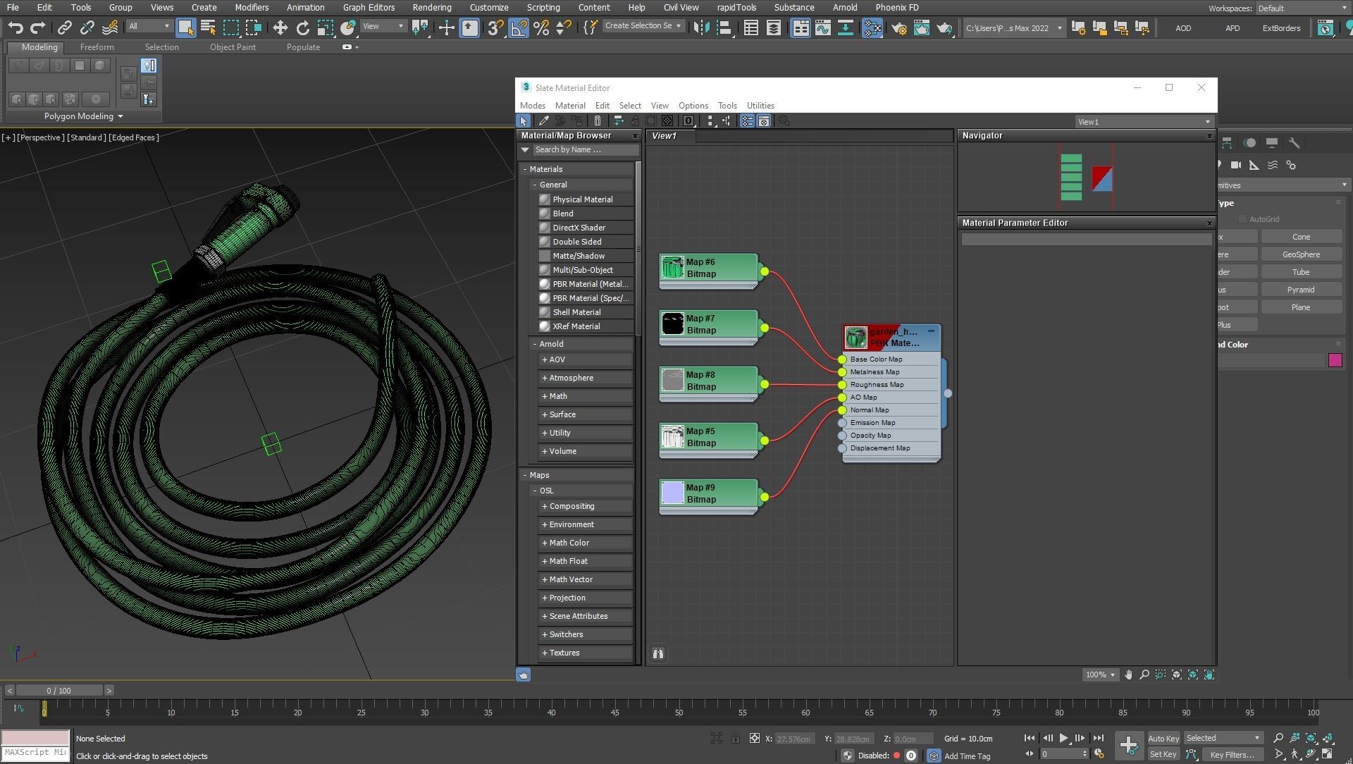Gardening Tools - Garden Hose Low-poly 3D model_10