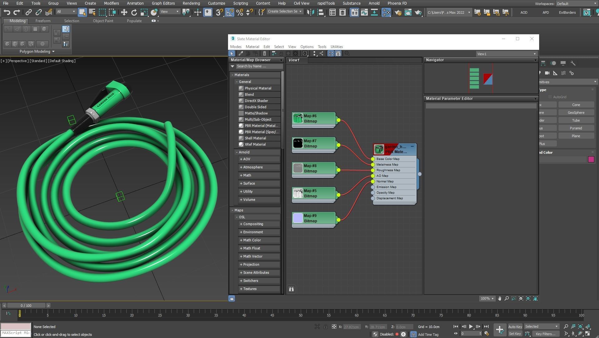 Gardening Tools - Garden Hose Low-poly 3D model_11