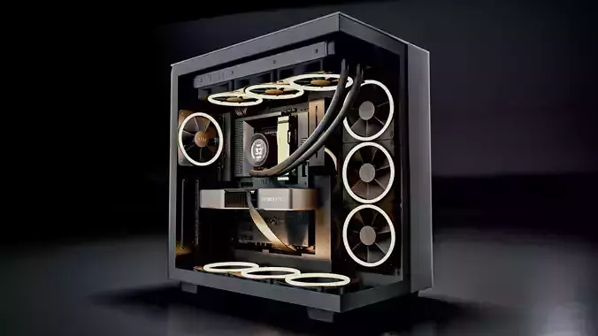 Nzxt H9 Case PC Low-poly 3D model