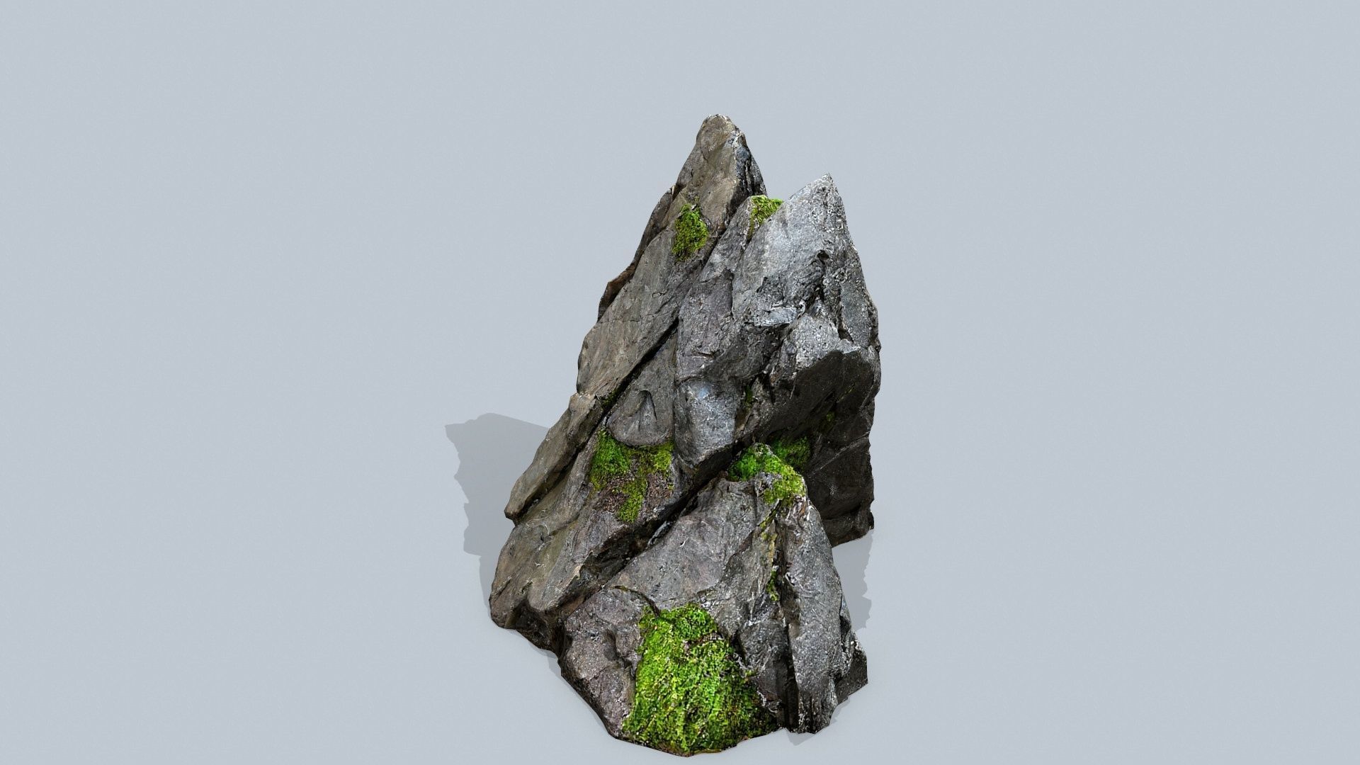 mossy rocks Low-poly 3D model_9