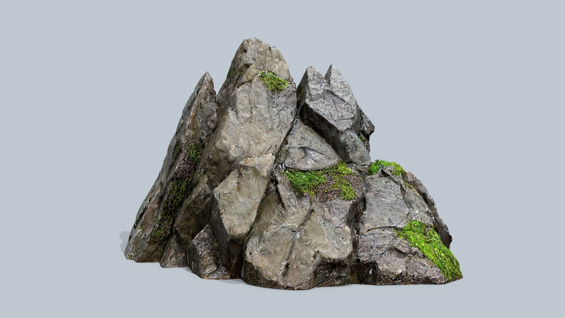 mossy rocks Low-poly 3D model_1