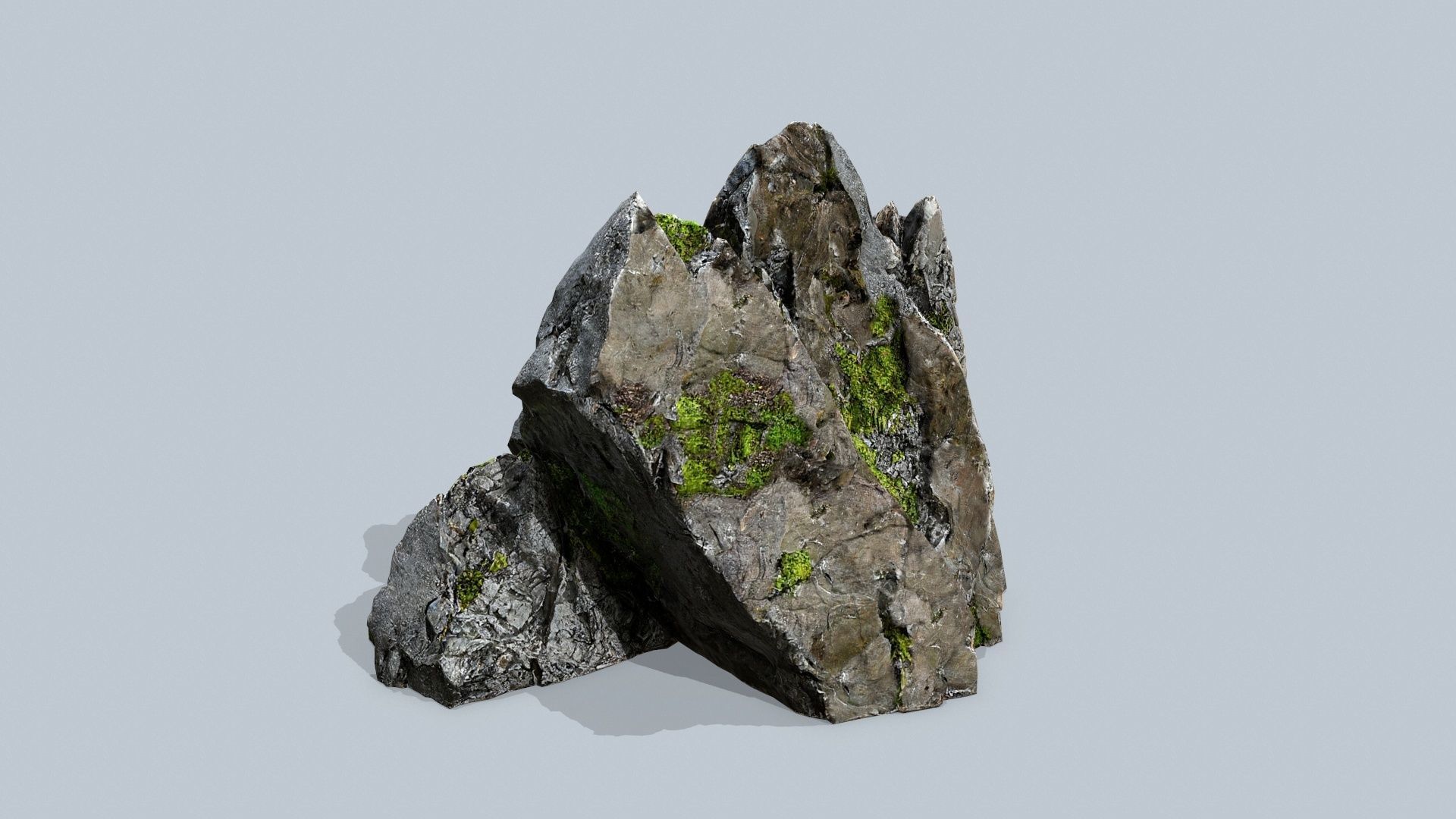 mossy rocks Low-poly 3D model_7