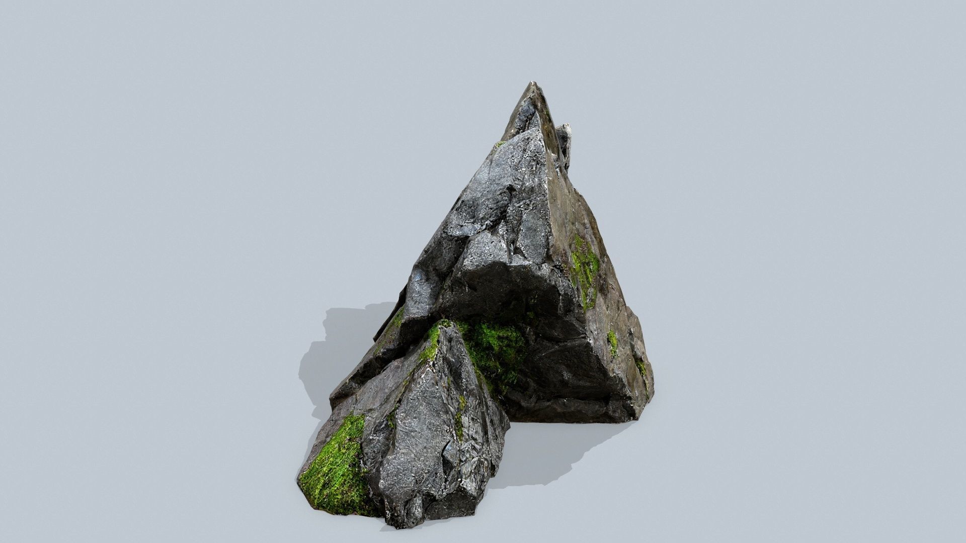 mossy rocks Low-poly 3D model_8
